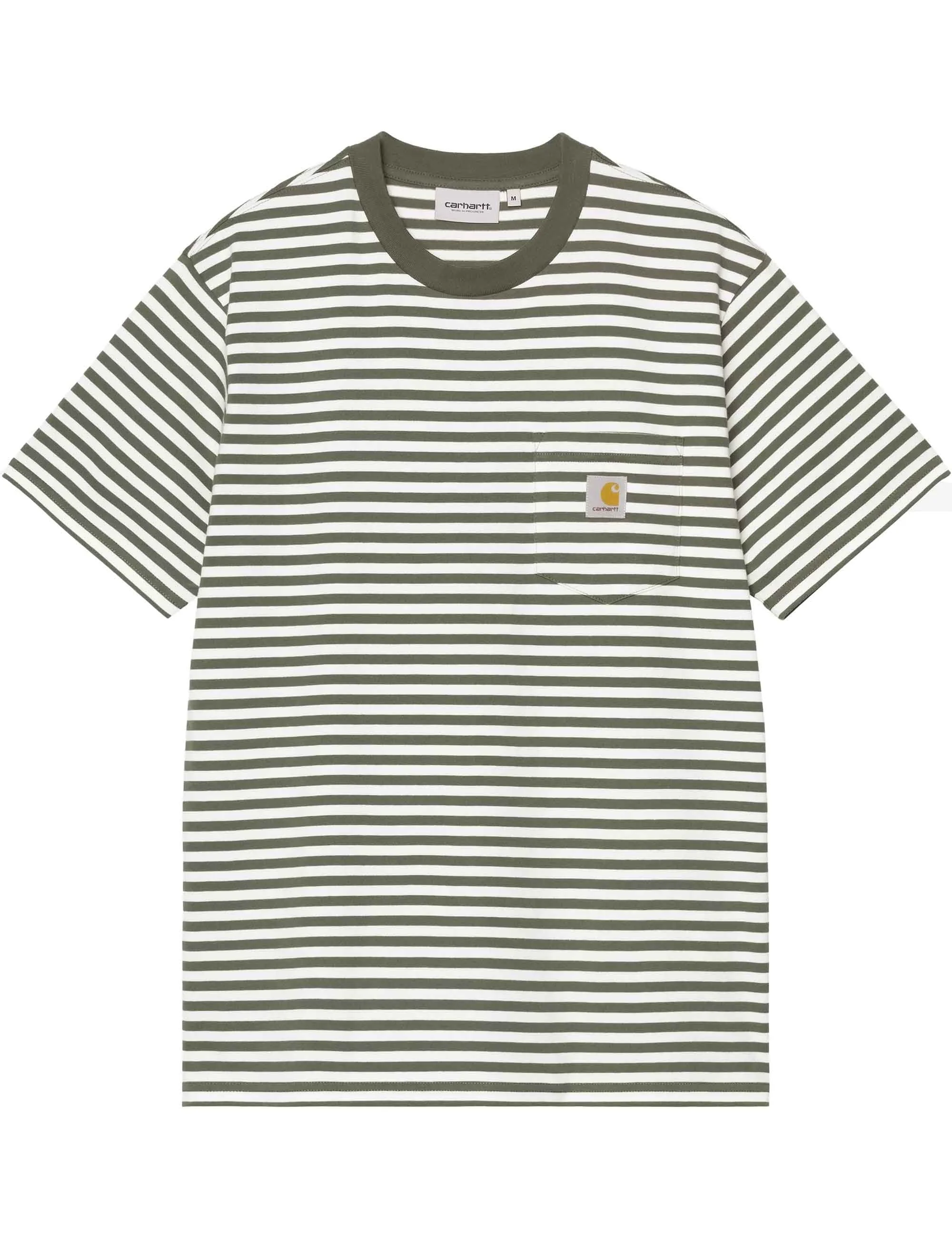 Ezra Pocket T-Shirt - Ezra Stripe, Leaf/Wax