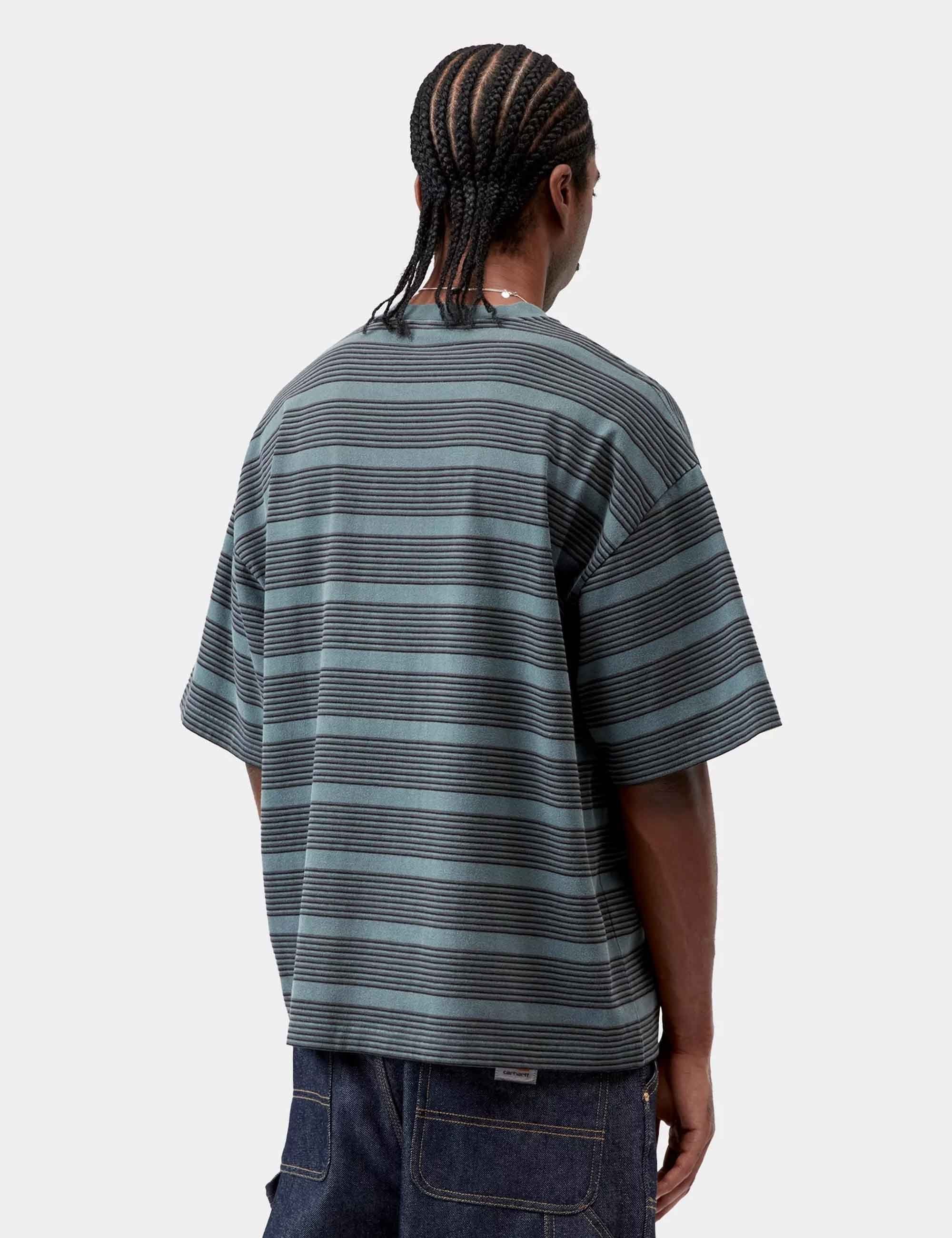 Hanson Stripe T-Shirt - Kale Green - Image 4