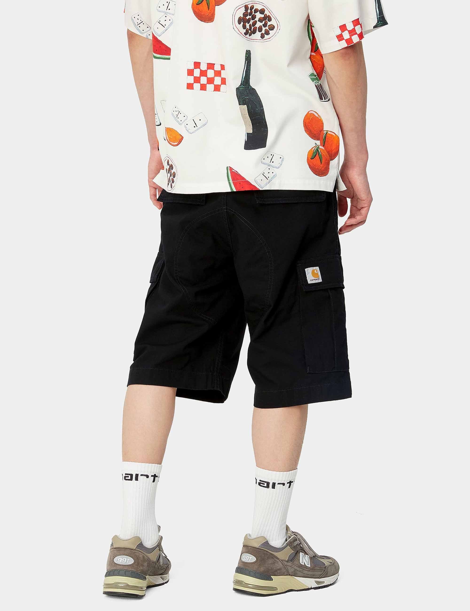 Regular Cargo Shorts - Black - Image 4
