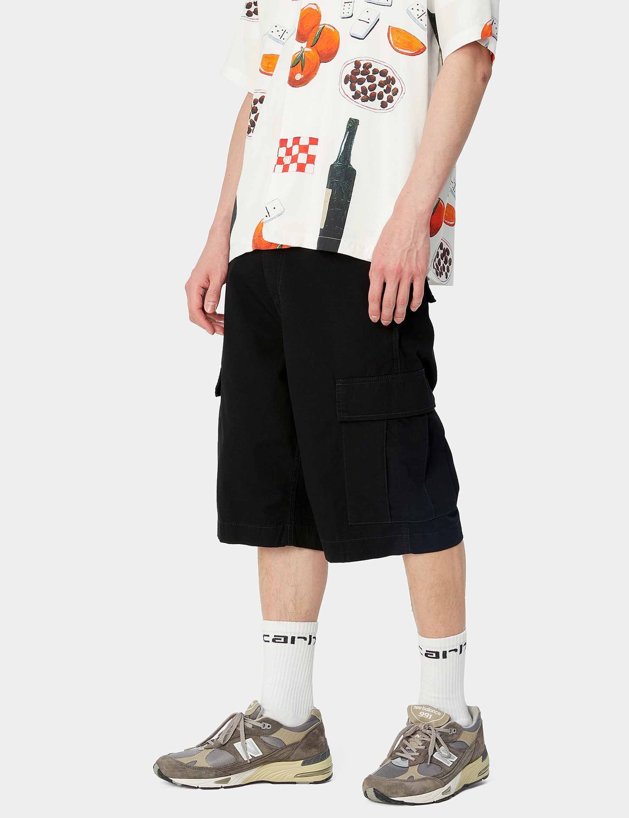 Regular Cargo Shorts - Black - Image 6