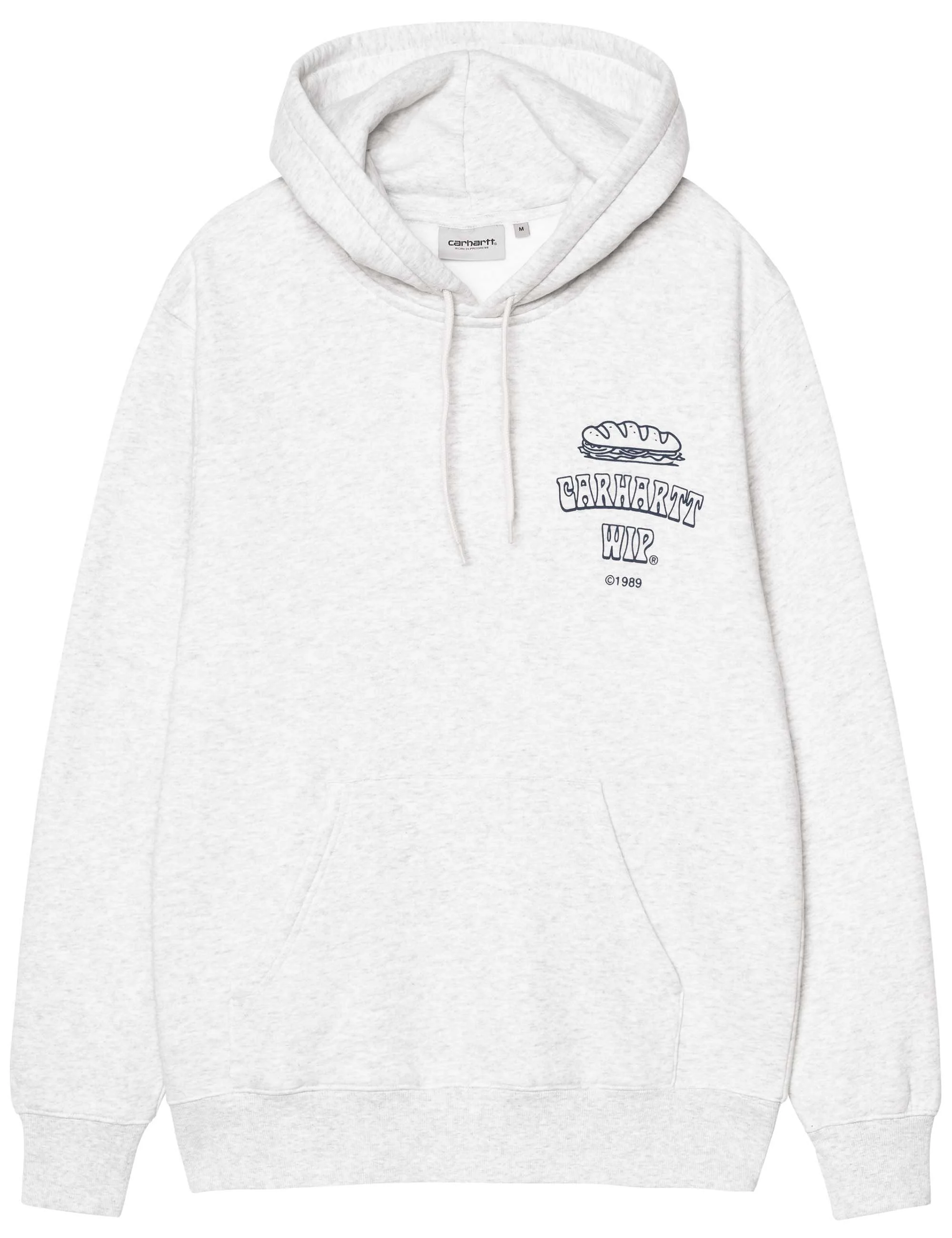 Sandwich Hooded Sweat - Ash Heather/Blue - Image 2