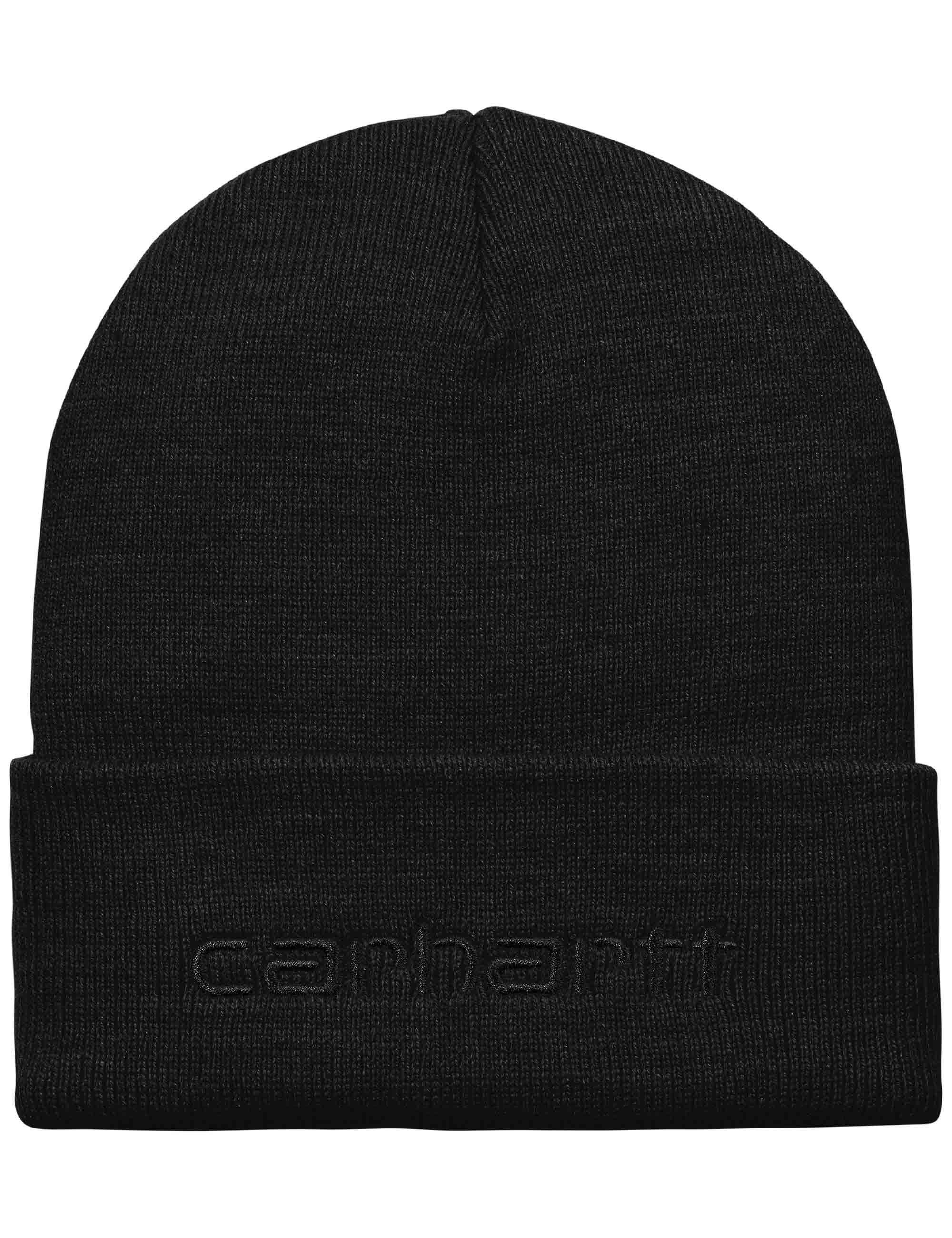 Script Beanie Hat - Black/Black