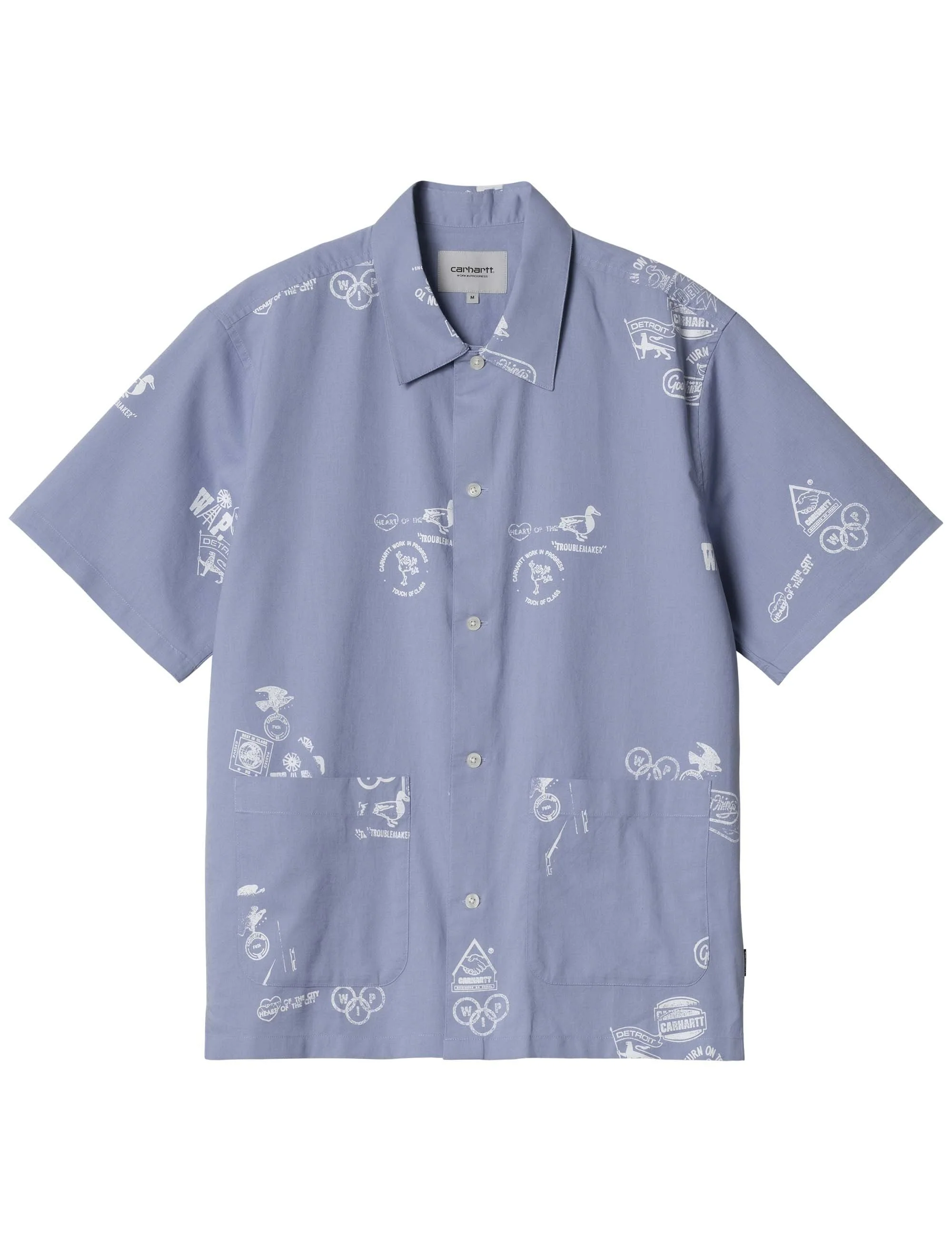 Stamp Short Sleeve Shirt - Stamp Print/Charm Blue