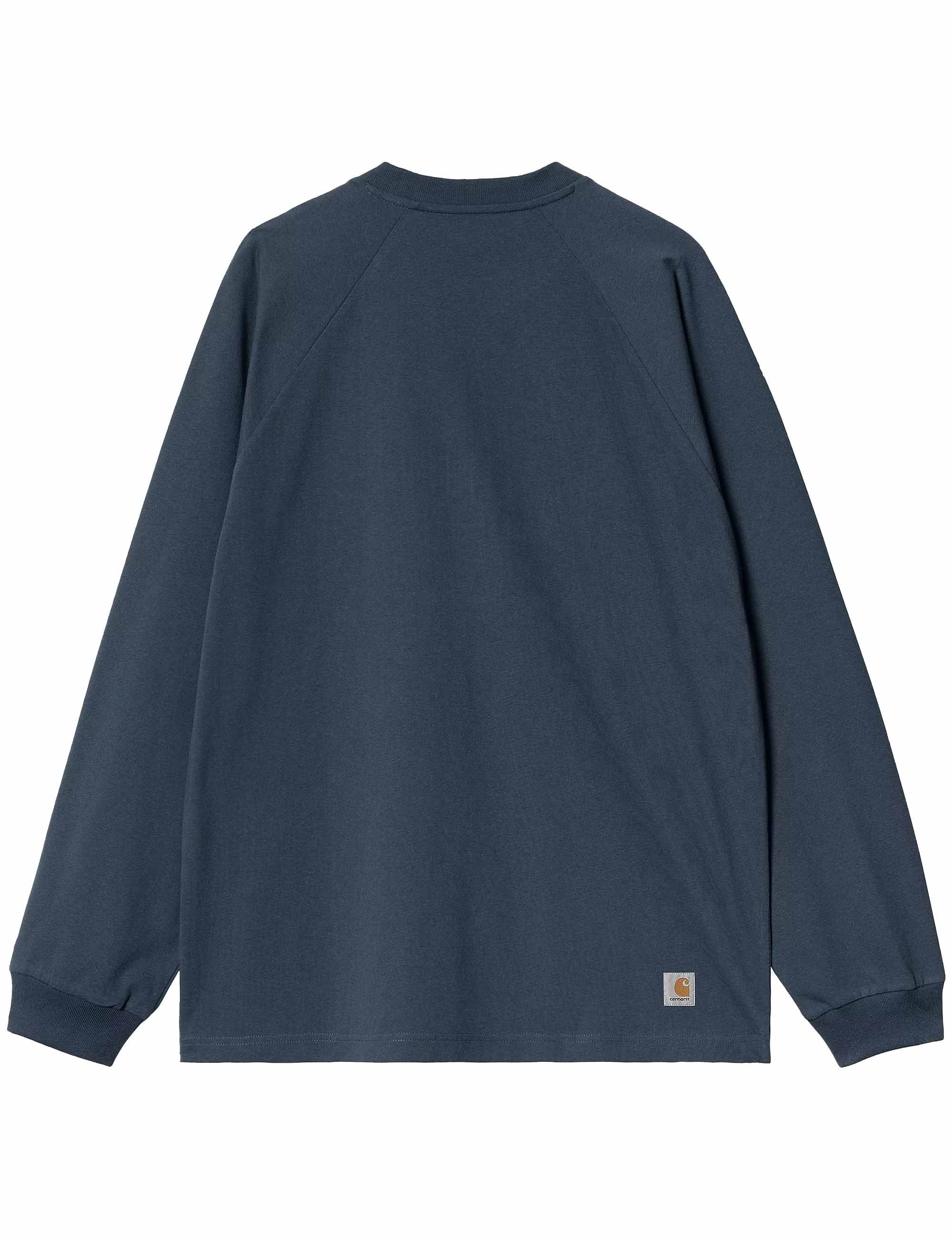 WIP Long Sleeve T-Shirt - Dusky Blue/Mulberry - Image 3