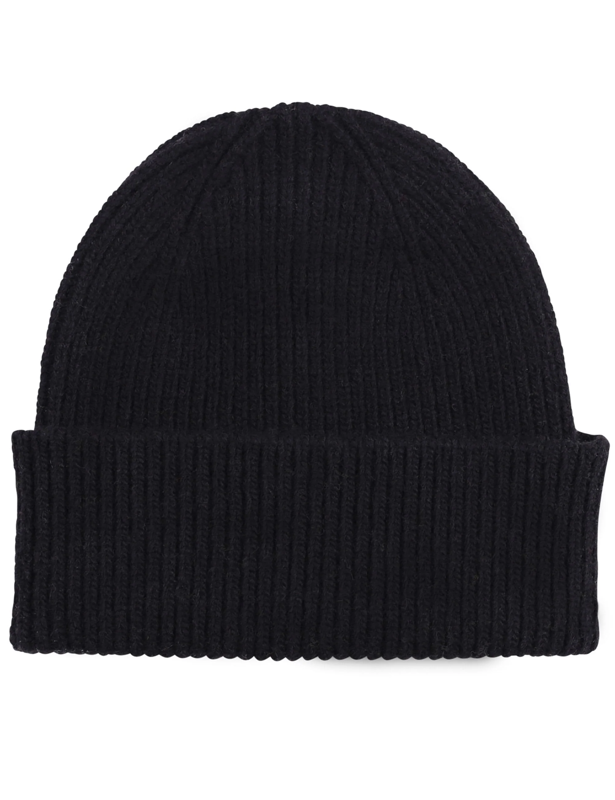 Merino Wool Beanie Hat - Deep Black