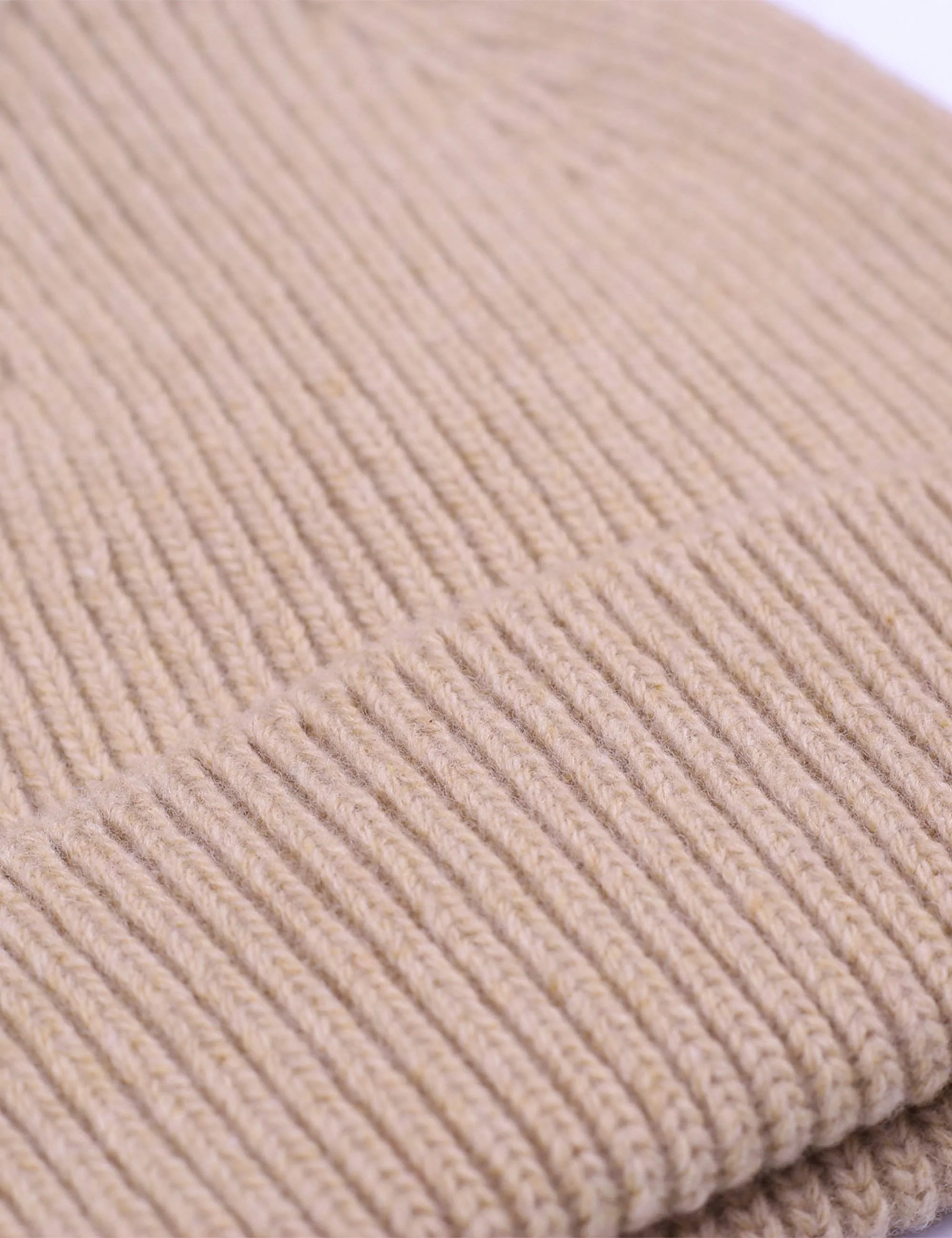 Merino Wool Beanie Hat - Desert Khaki - Image 2