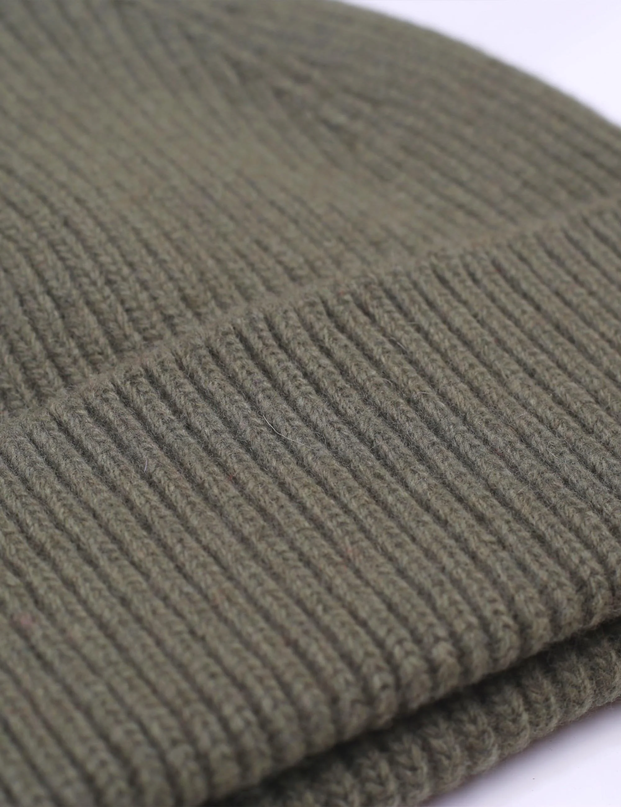 Merino Wool Beanie Hat - Dusty Olive - Image 2