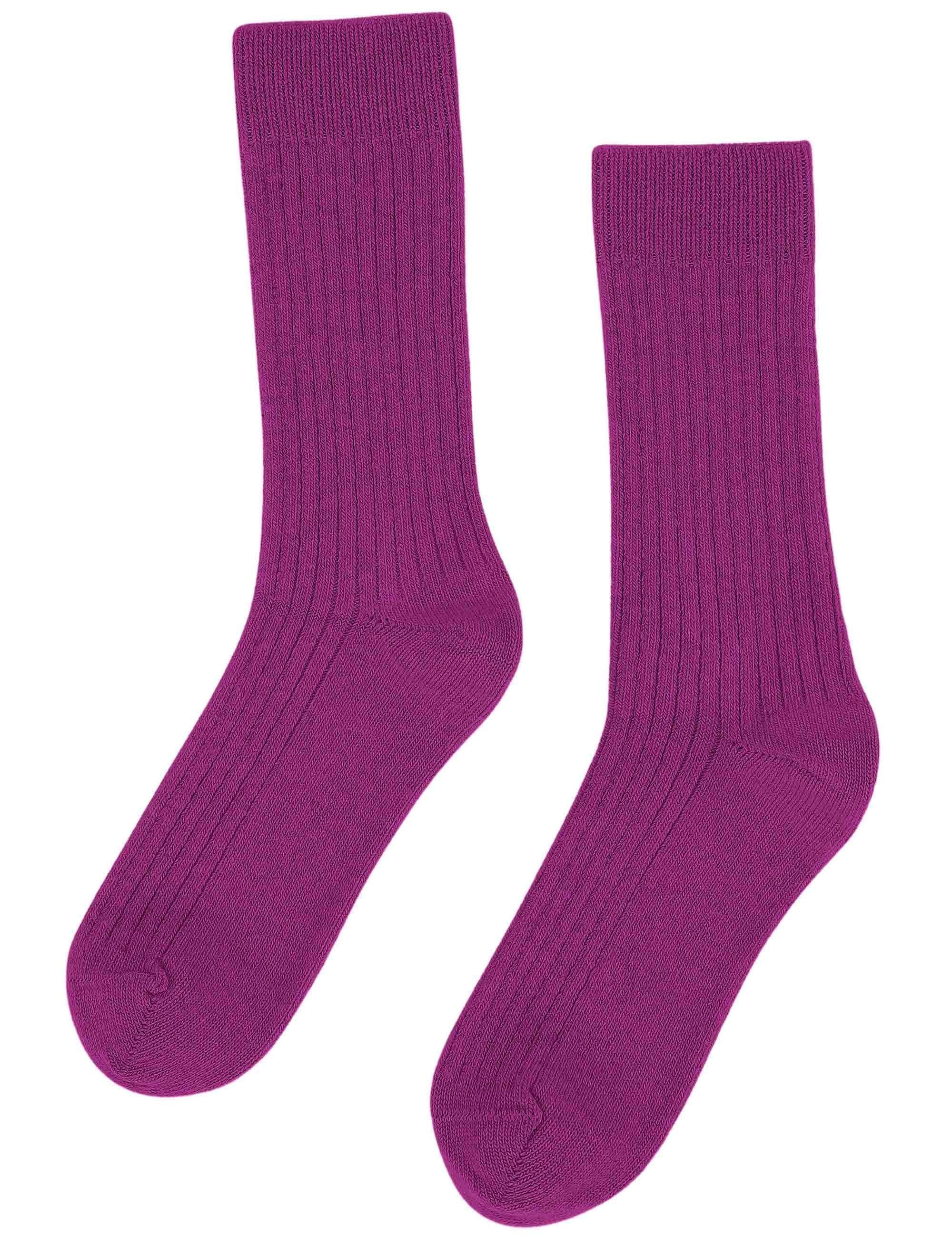 Merino Wool Blend Socks - Magenta Blaze