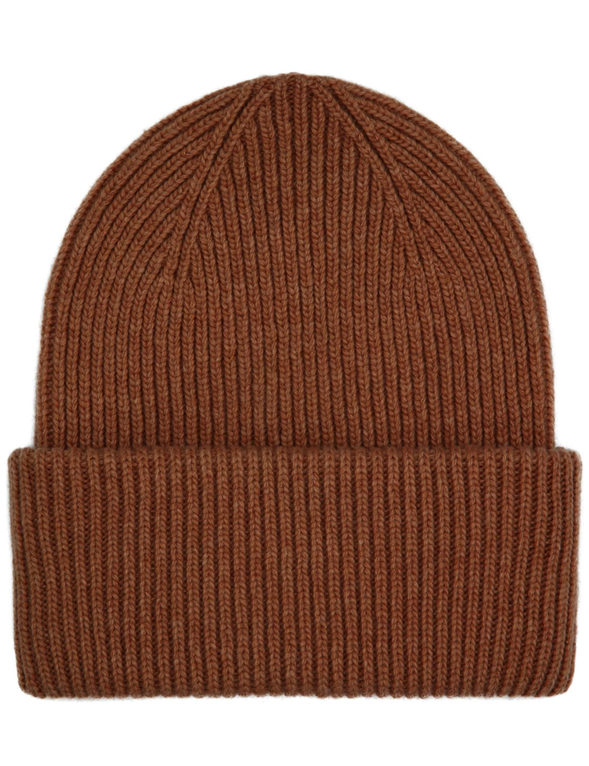 Merino Wool Chunky Beanie Hat - Coffee Brown