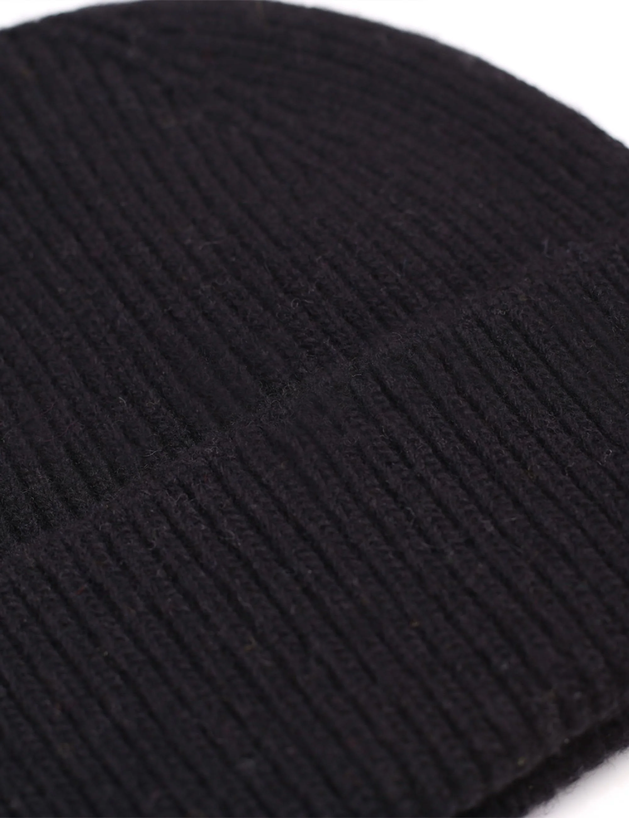 Merino Wool Chunky Beanie Hat - Deep Black - Image 2