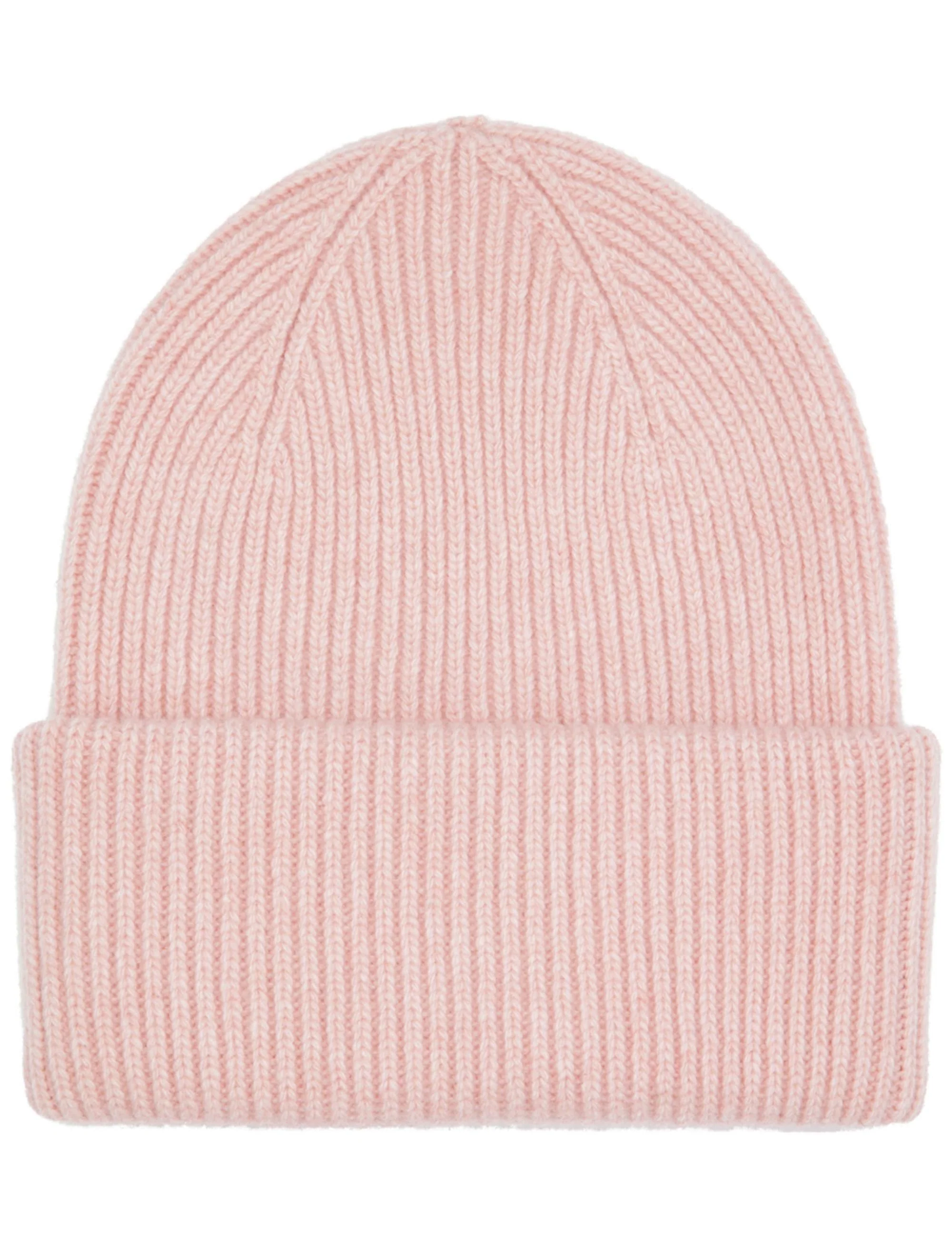Merino Wool Chunky Beanie Hat - Faded Pink