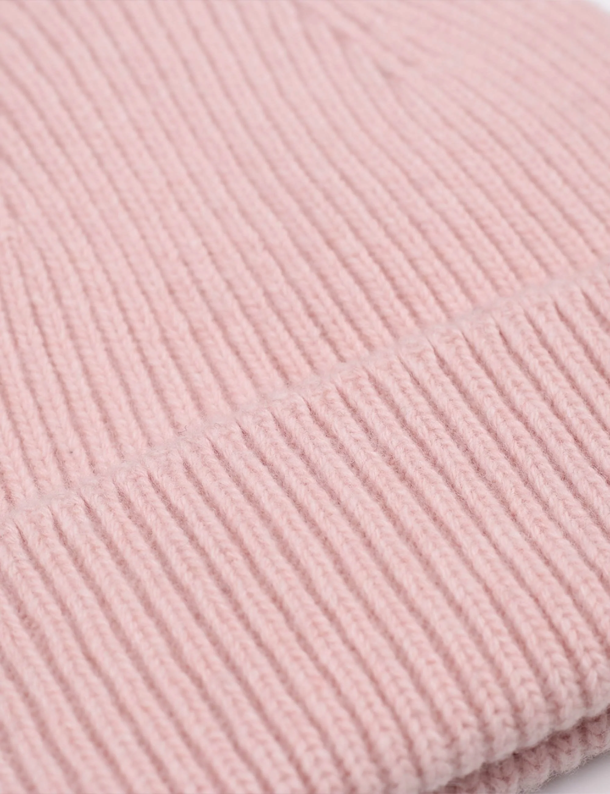 Merino Wool Chunky Beanie Hat - Faded Pink - Image 2