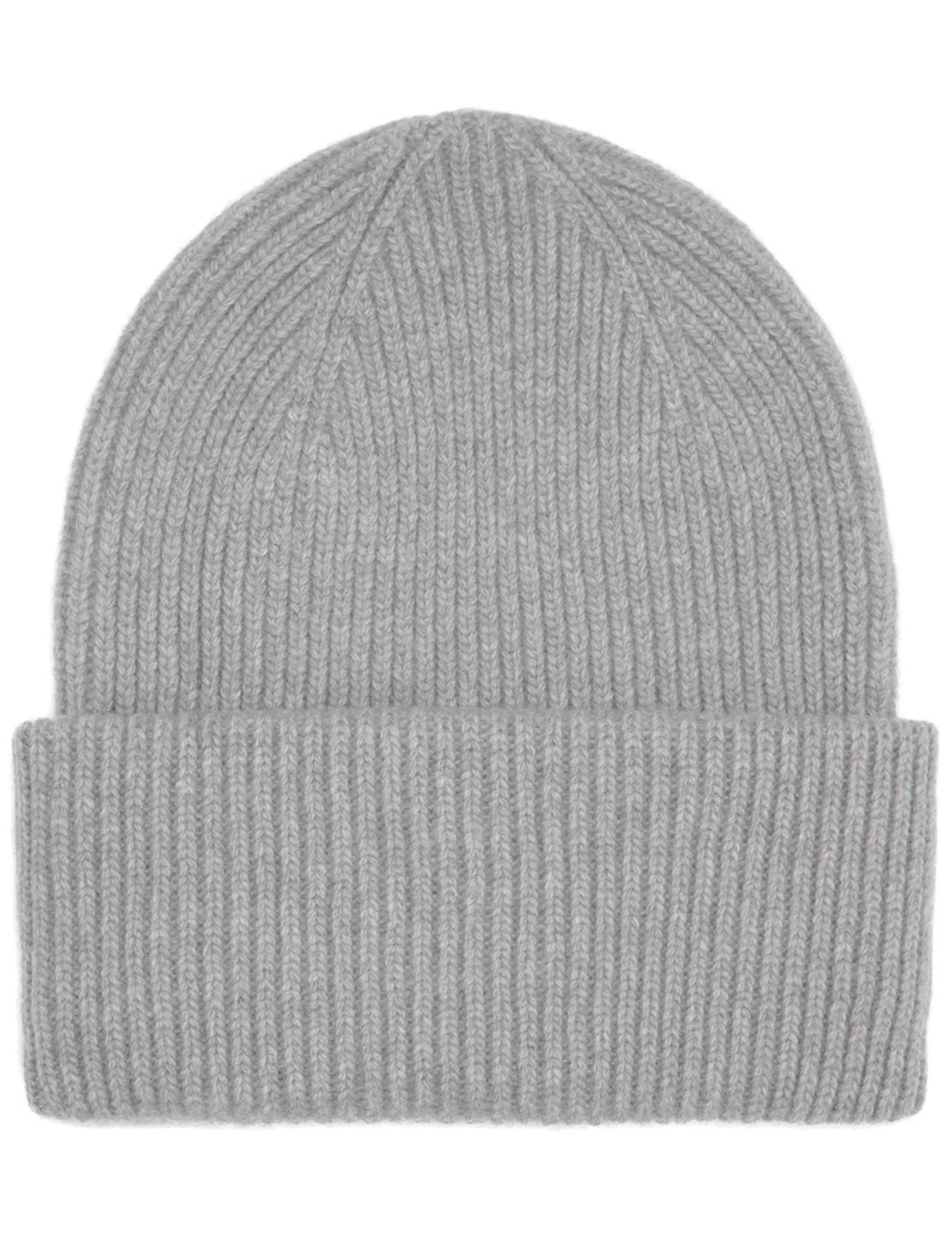 Merino Wool Chunky Beanie Hat - Grey Heather