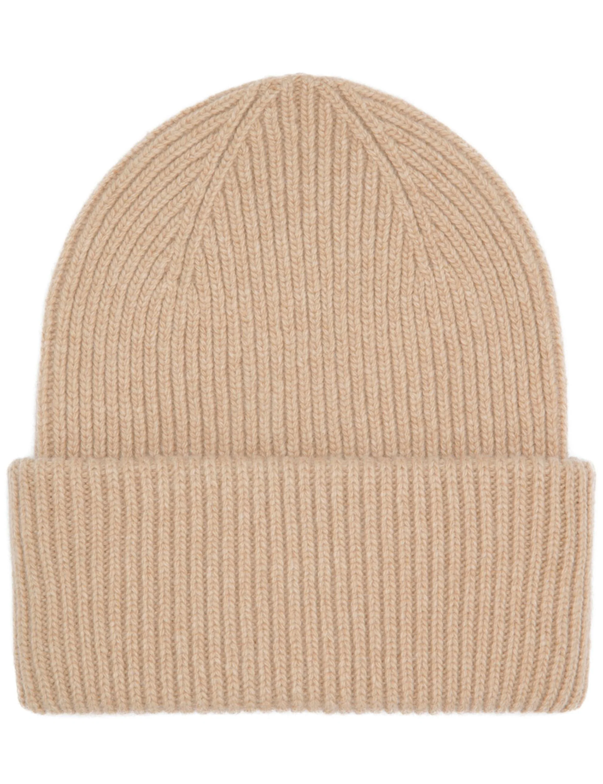 Merino Wool Chunky Beanie Hat - Honey Beige