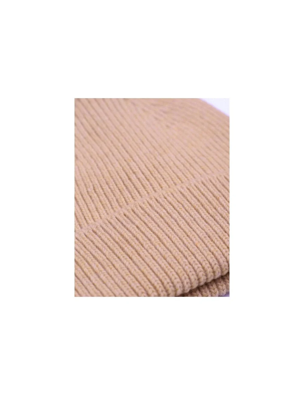 Merino Wool Chunky Beanie Hat - Honey Beige - Image 2