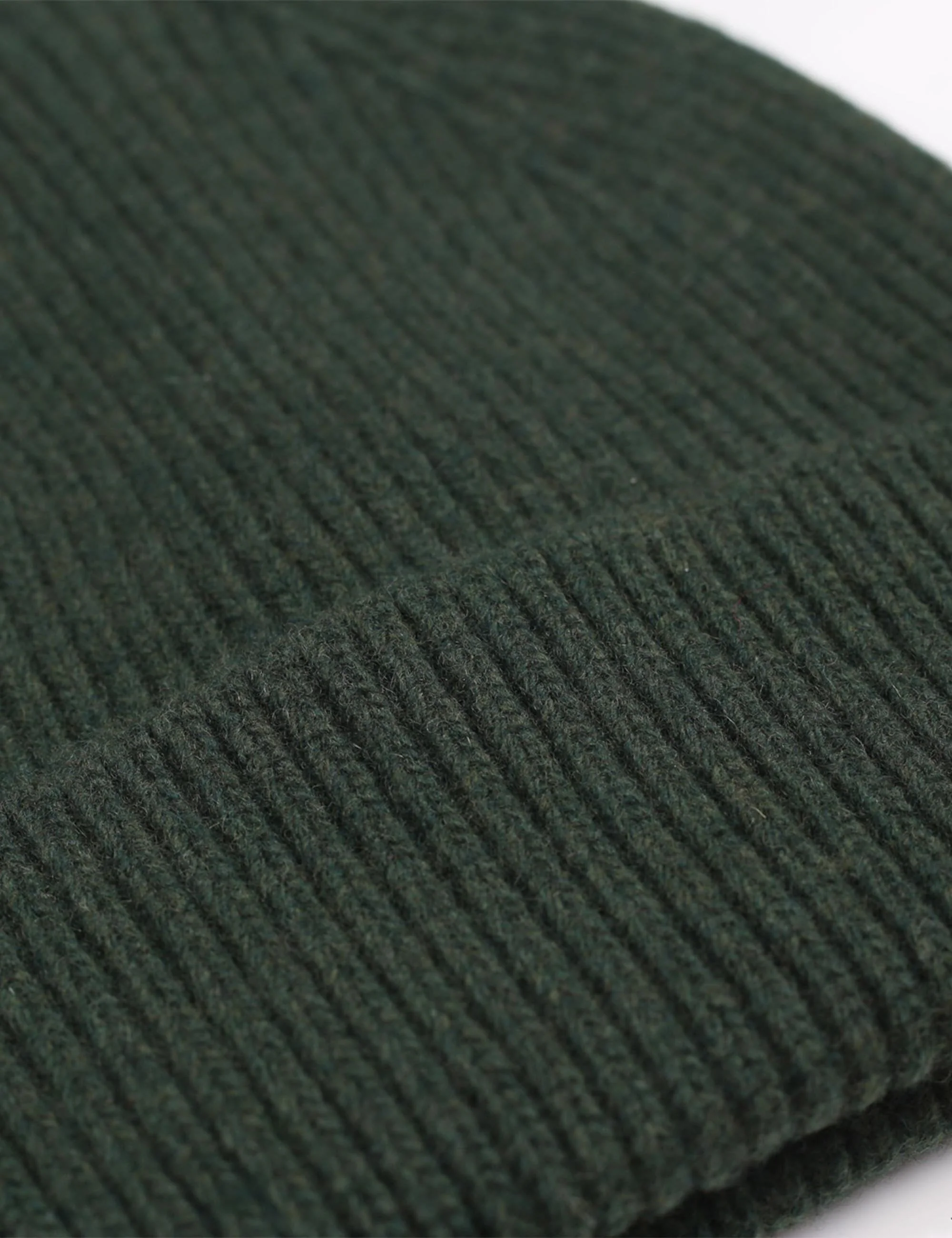Merino Wool Chunky Beanie Hat - Hunter Green - Image 2