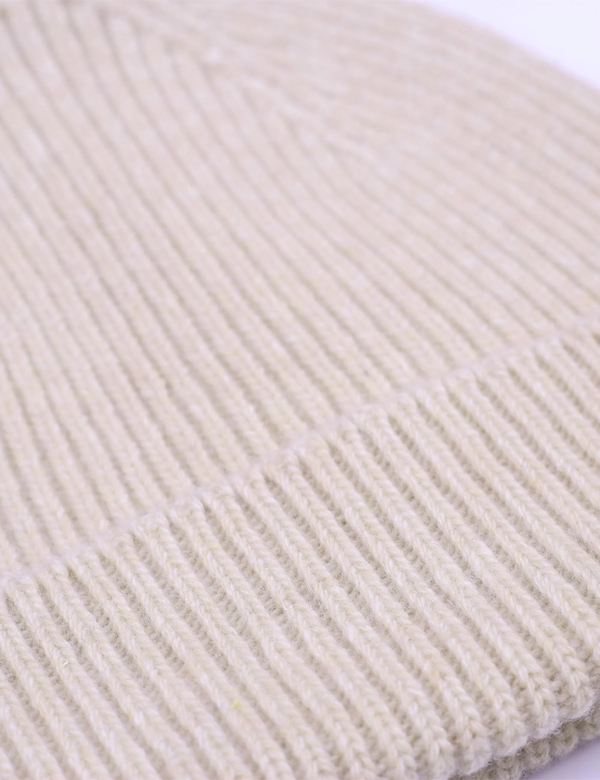 Merino Wool Chunky Beanie Hat - Ivory White - Image 2