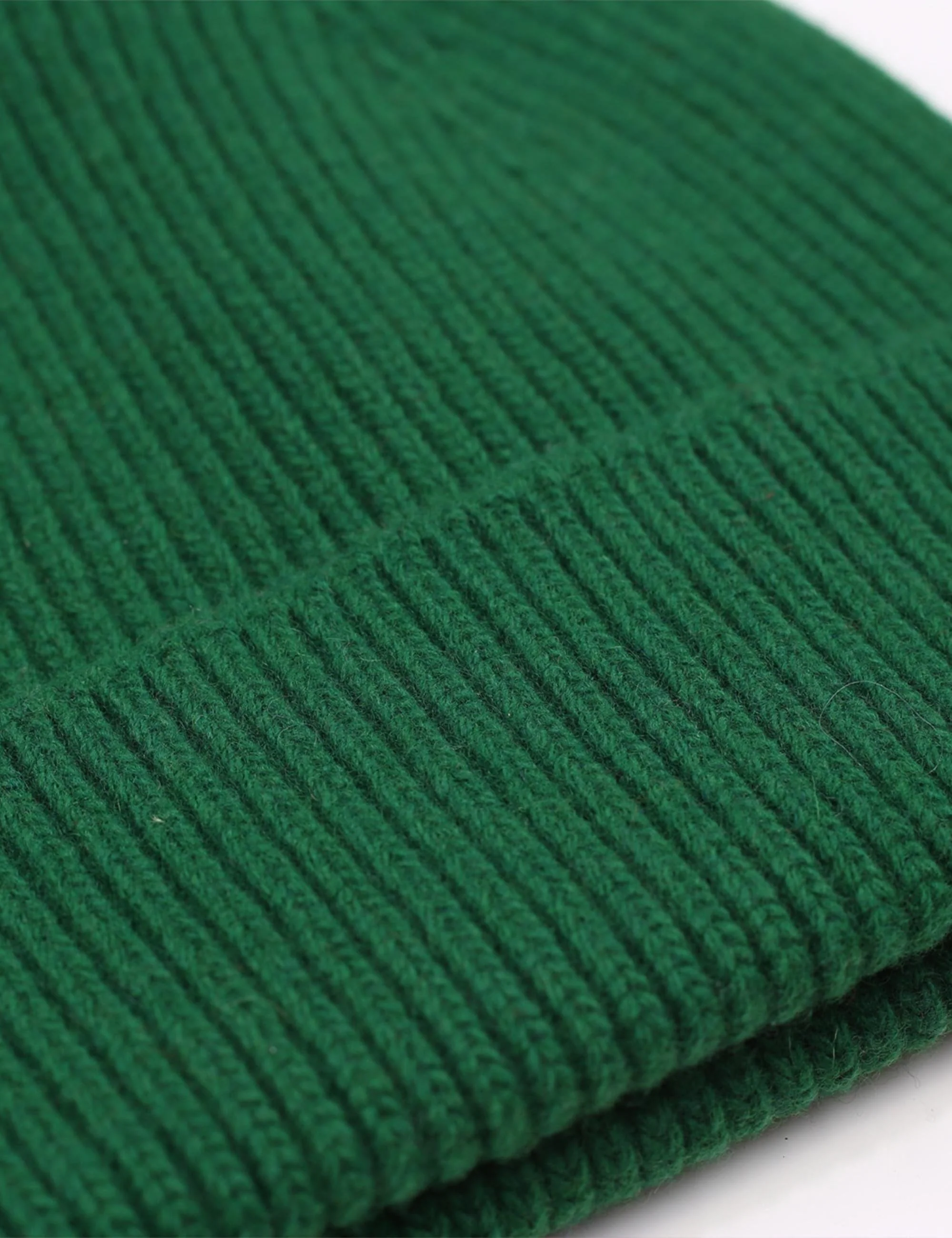 Merino Wool Chunky Beanie Hat - Kelly Green - Image 2