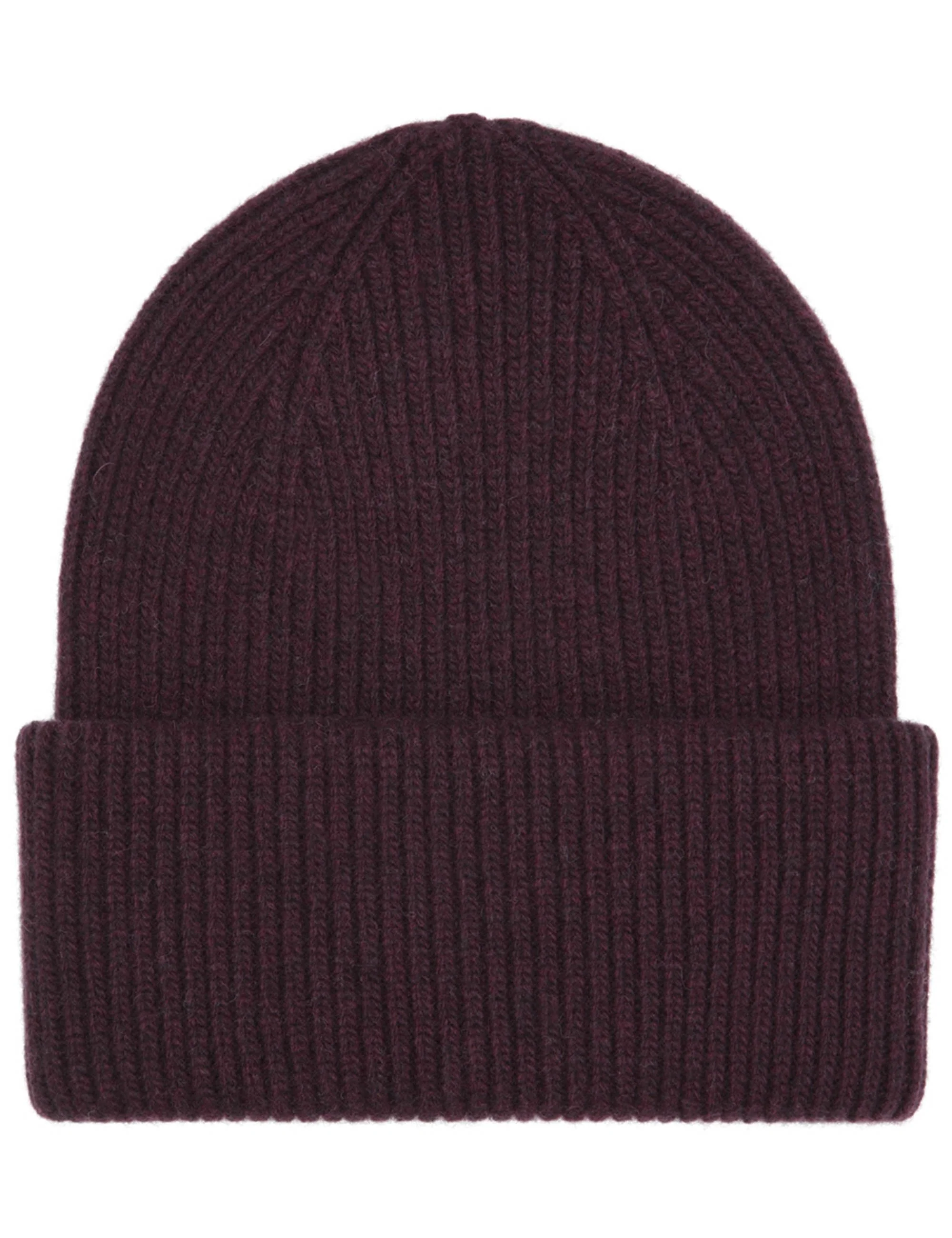 Merino Wool Chunky Beanie Hat - Oxblood Red