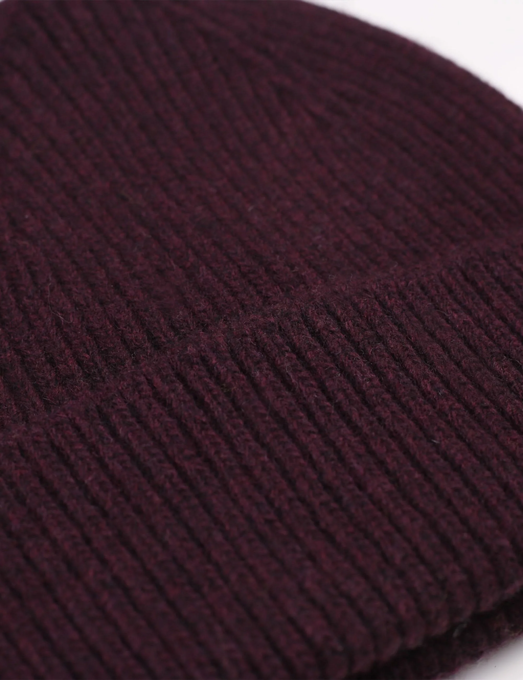 Merino Wool Chunky Beanie Hat - Oxblood Red - Image 2