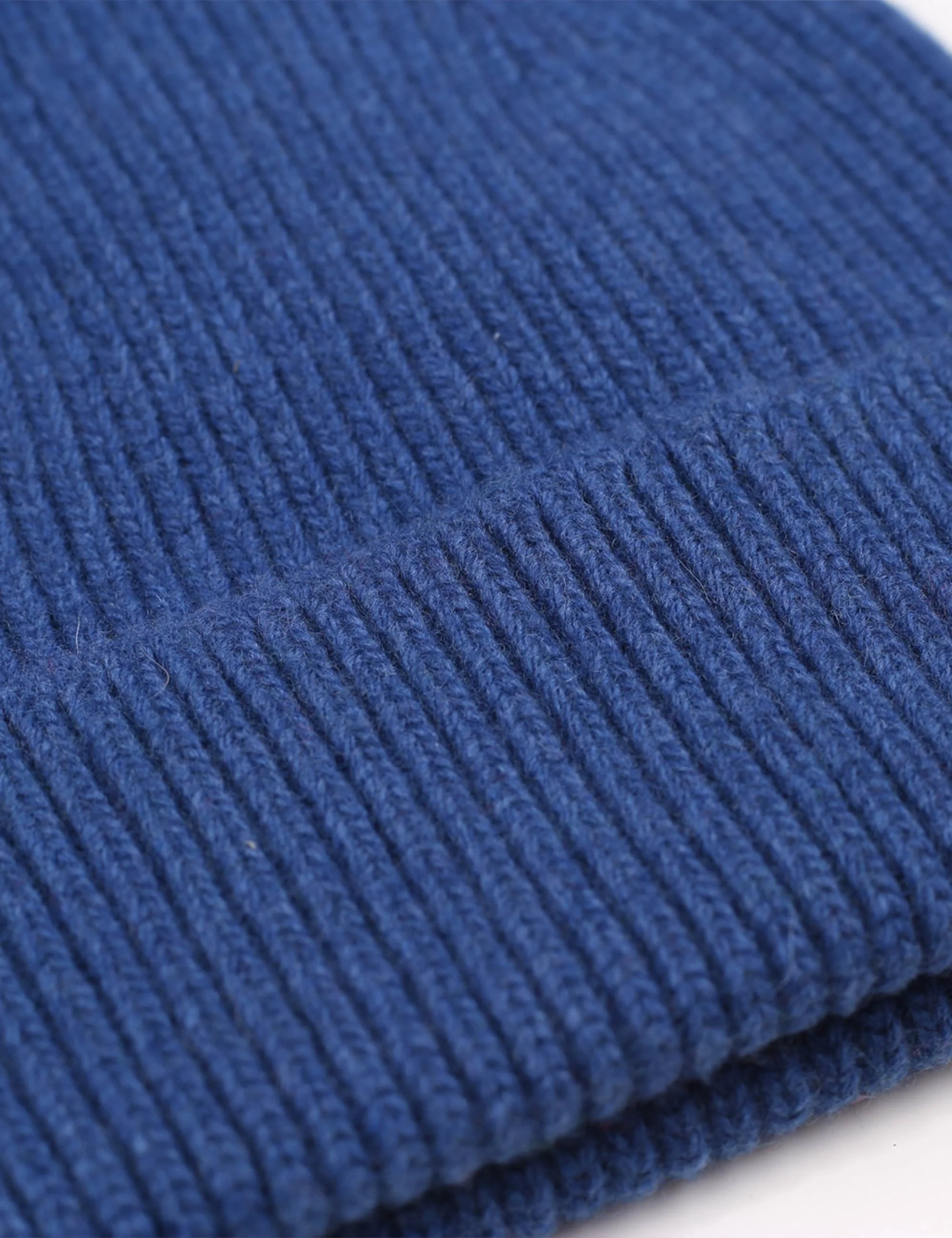 Merino Wool Chunky Beanie Hat - Royal Blue - Image 2
