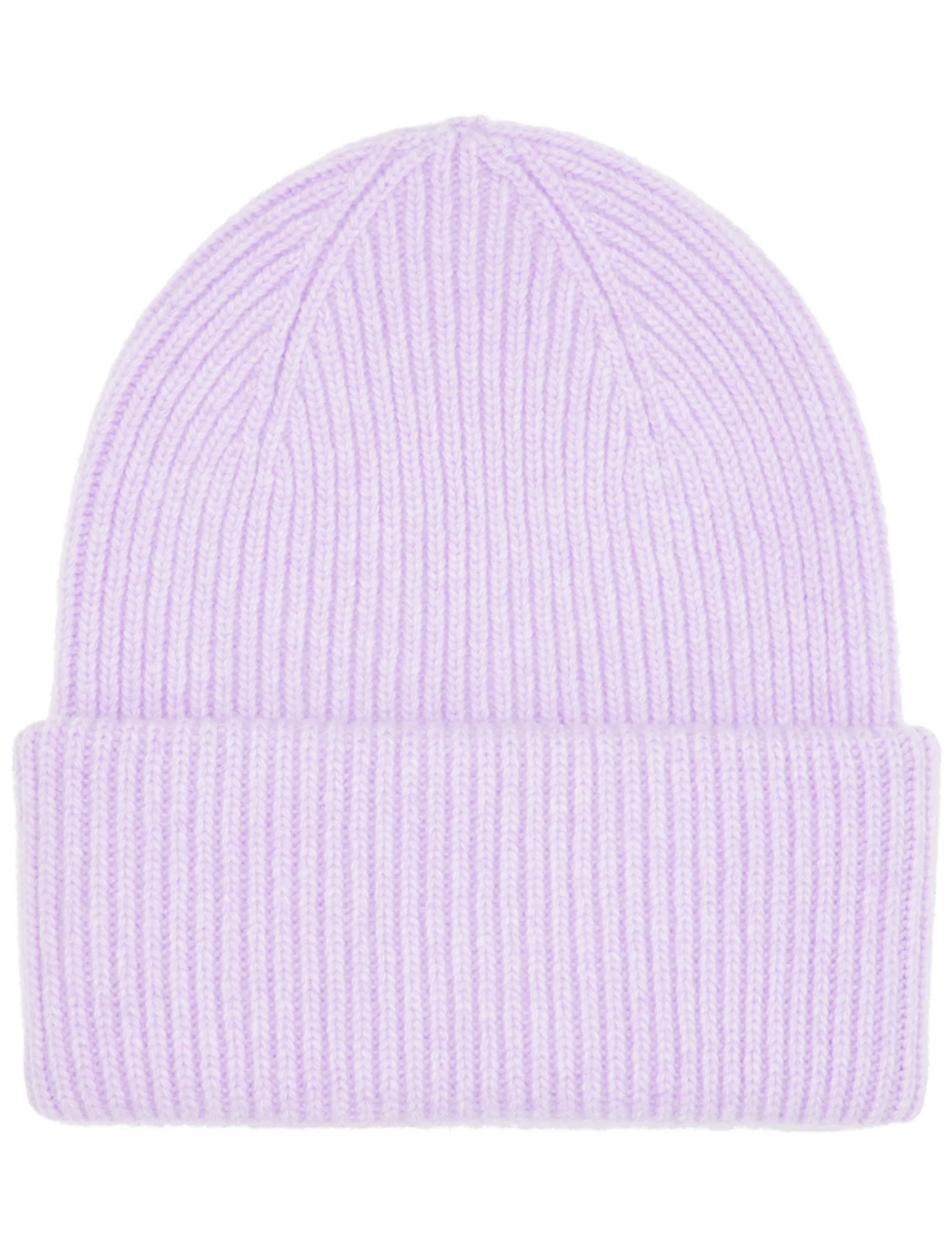 Merino Wool Chunky Beanie Hat - Soft Lavender