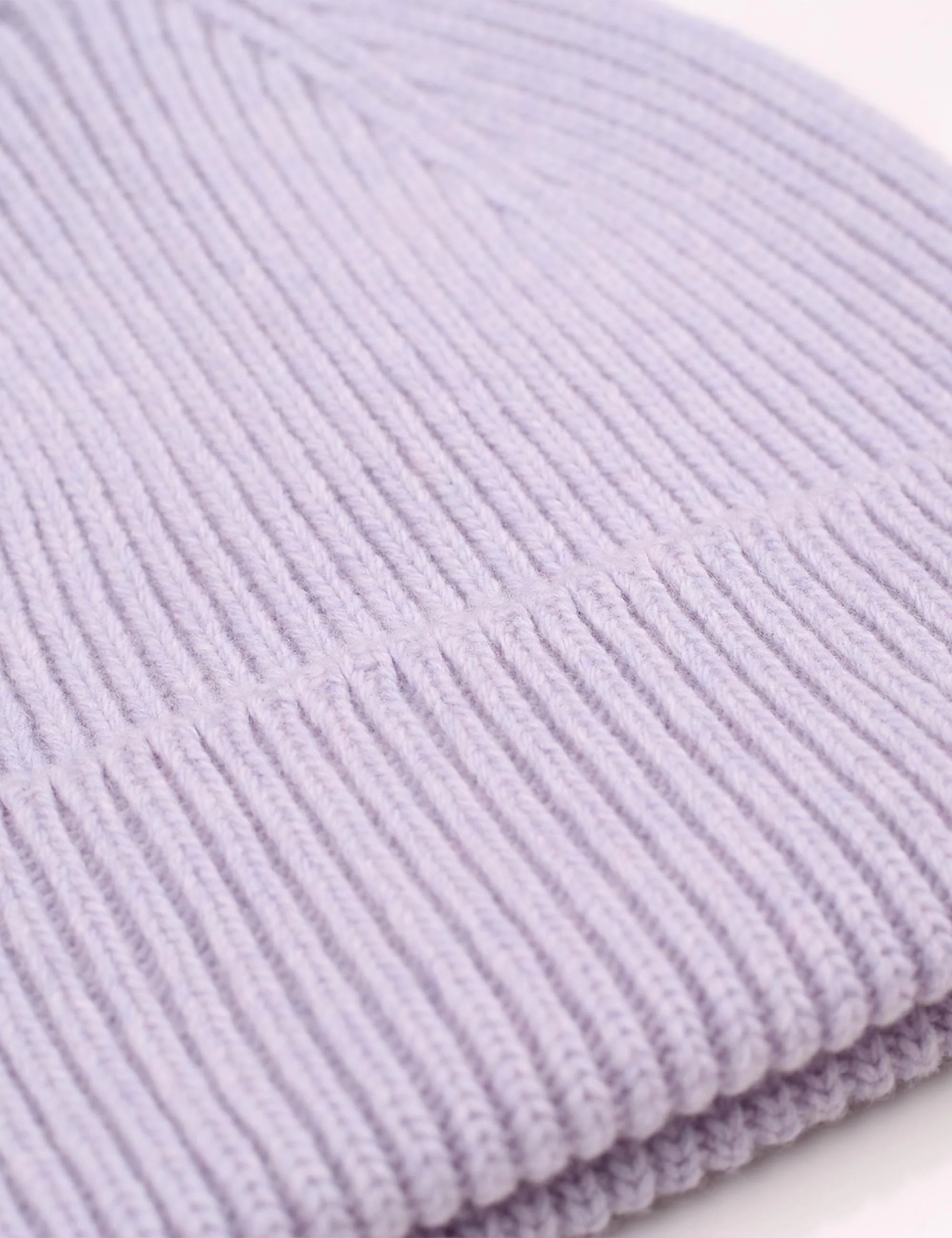 Merino Wool Chunky Beanie Hat - Soft Lavender - Image 2