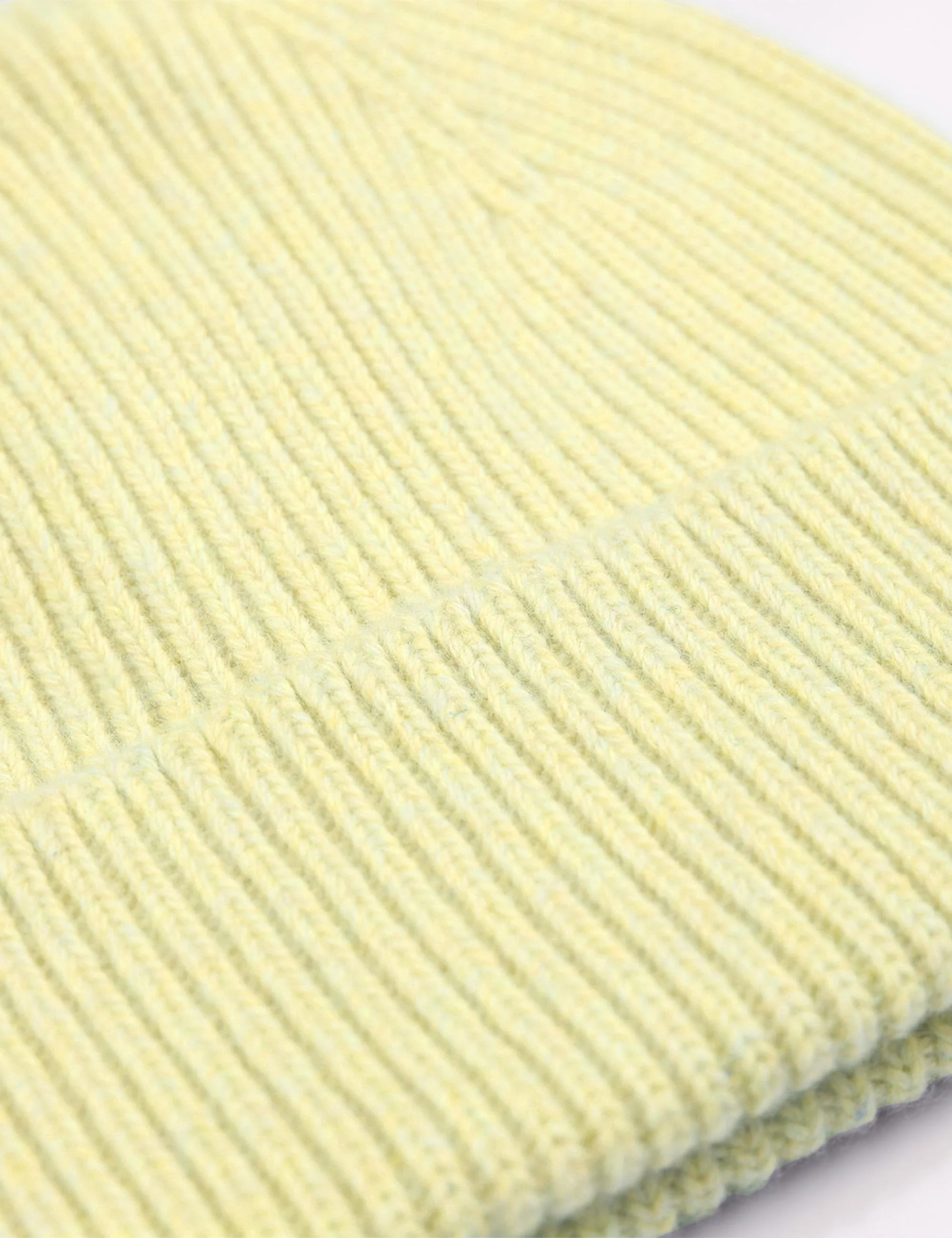 Merino Wool Chunky Beanie Hat - Soft Yellow - Image 2