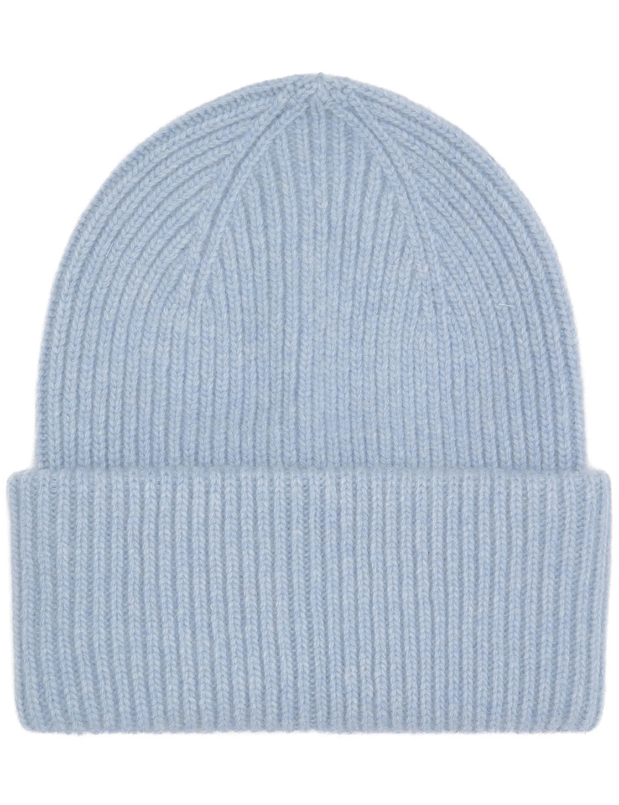 Merino Wool Chunky Beanie Hat - Stone Blue