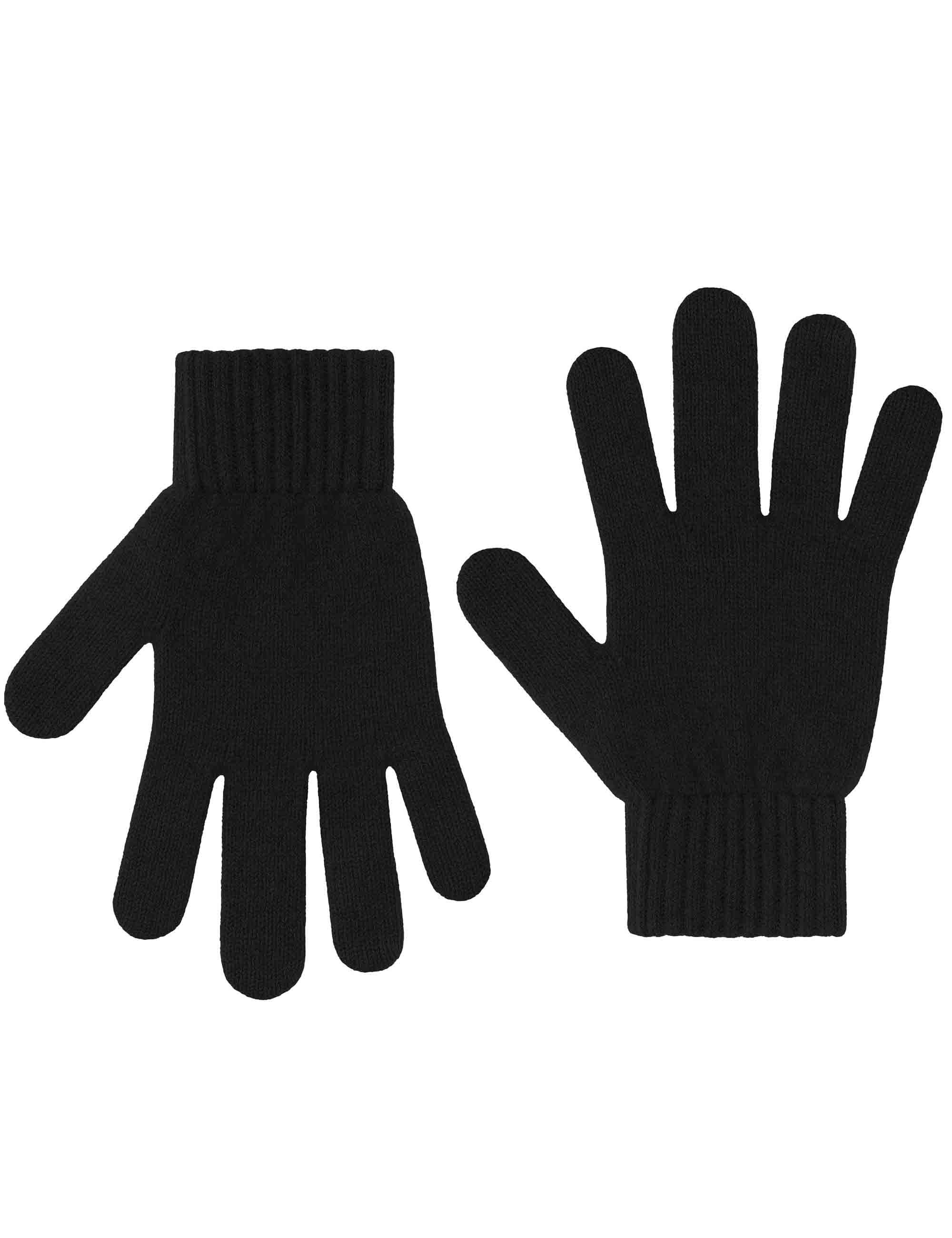 Merino Wool Gloves - Deep Black