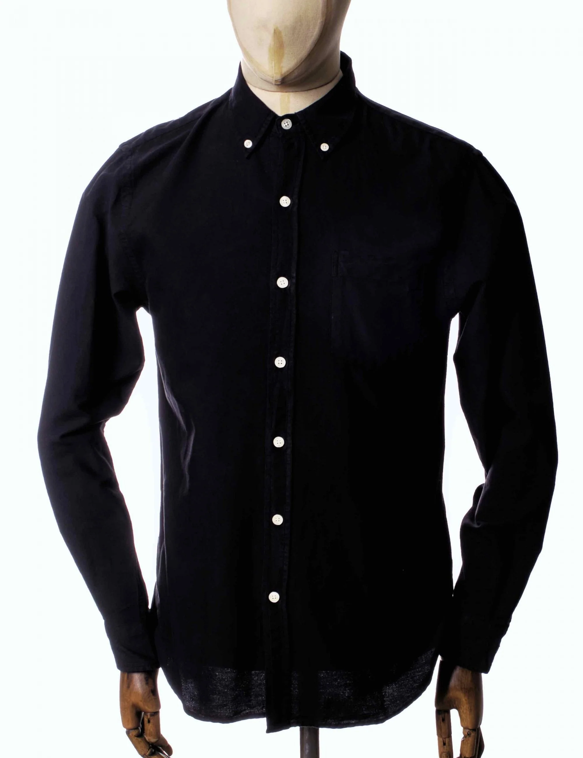 Organic Button Down Shirt - Deep Black - Image 3