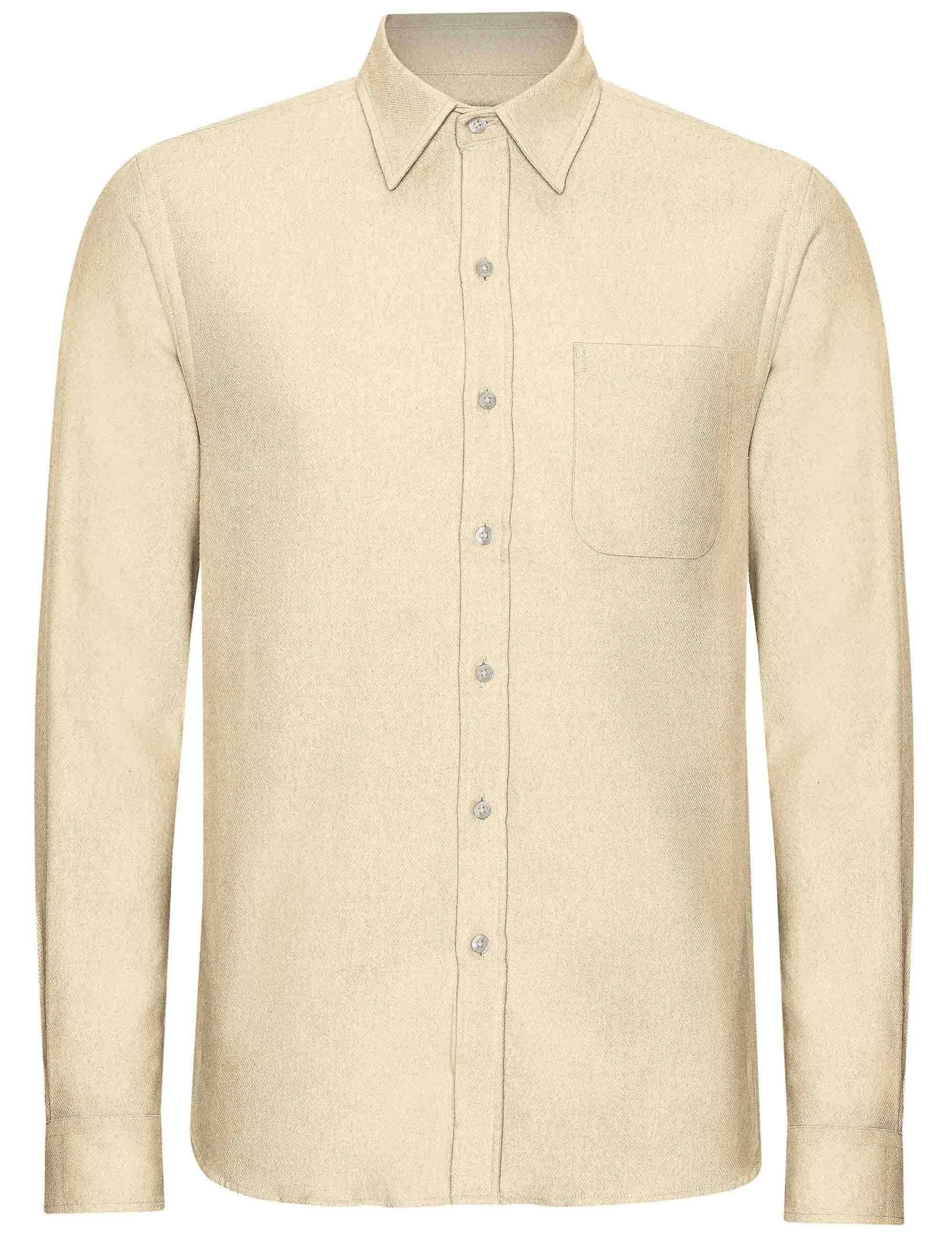 Organic Flannel Shirt - Ivory White
