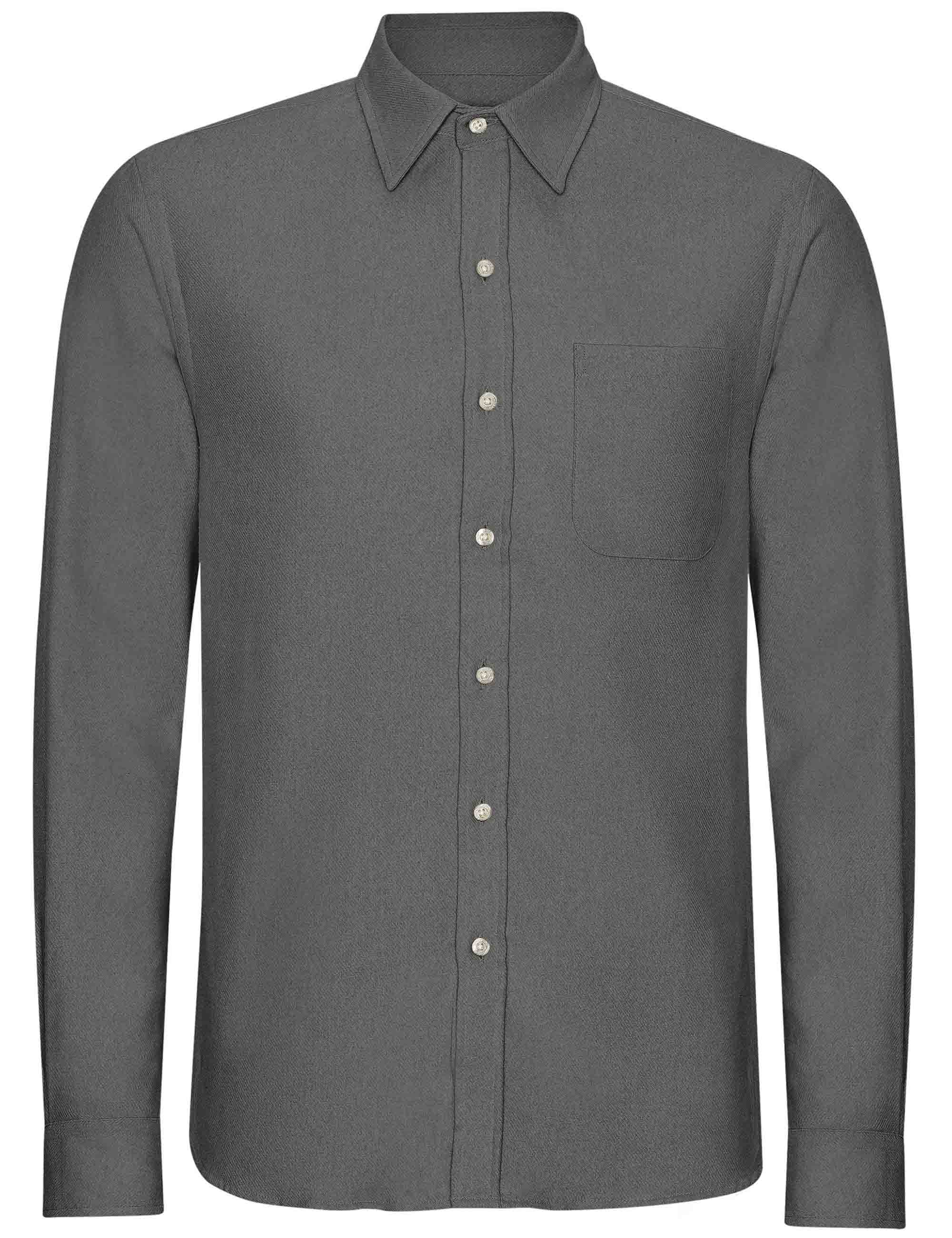 Organic Flannel Shirt - Lava Grey
