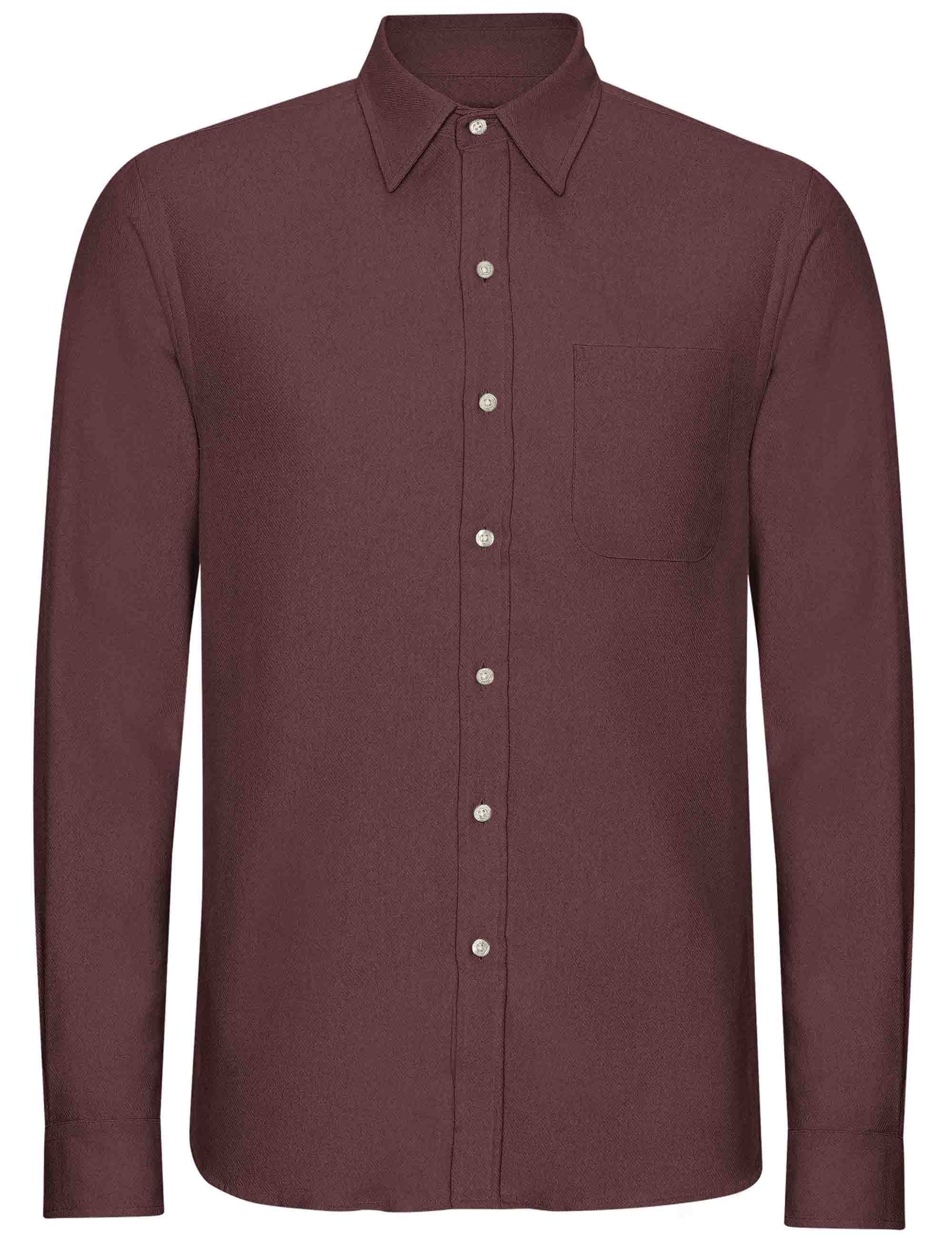Organic Flannel Shirt - Oxblood Red