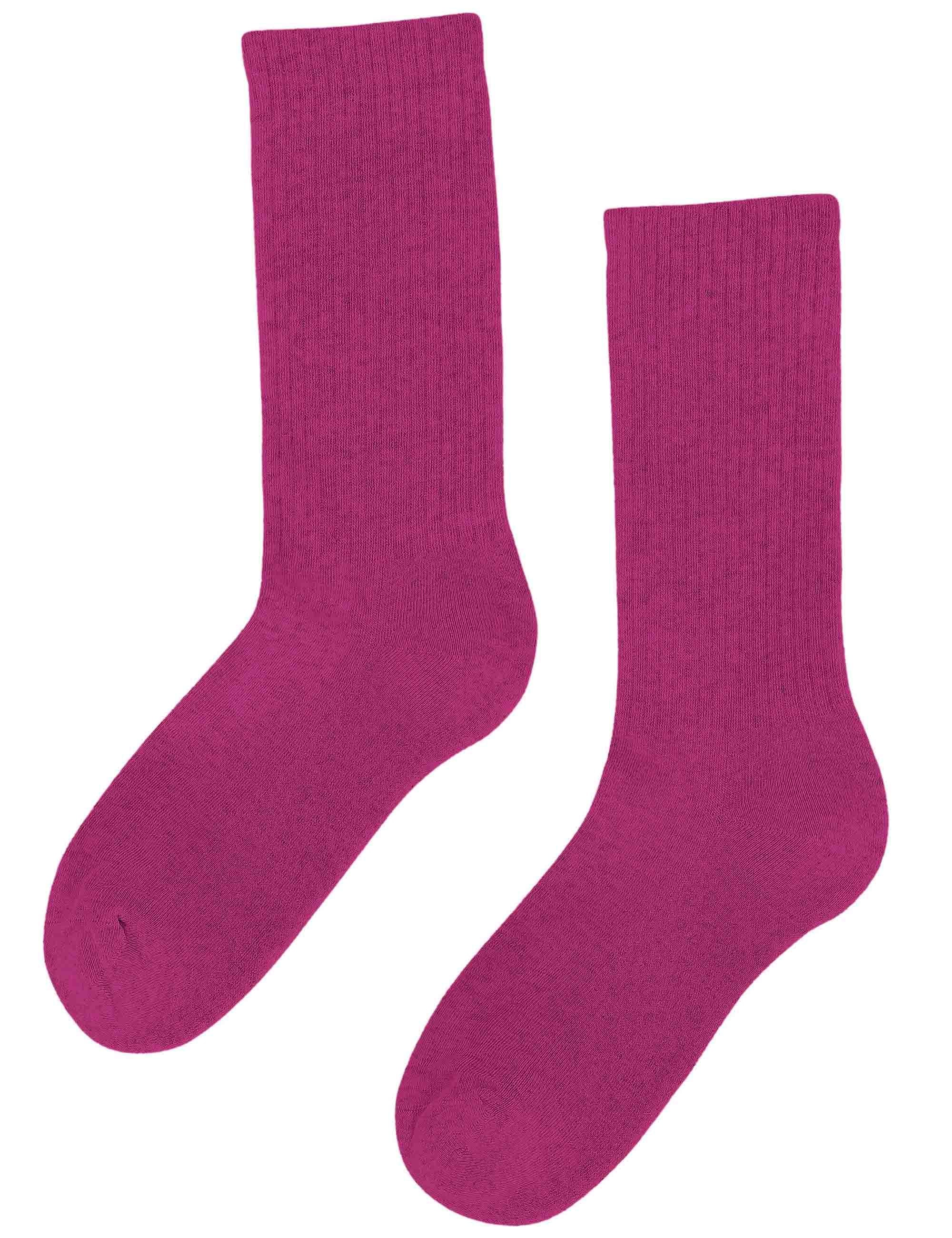 Woman's Organic Active Socks - Magenta Blaze