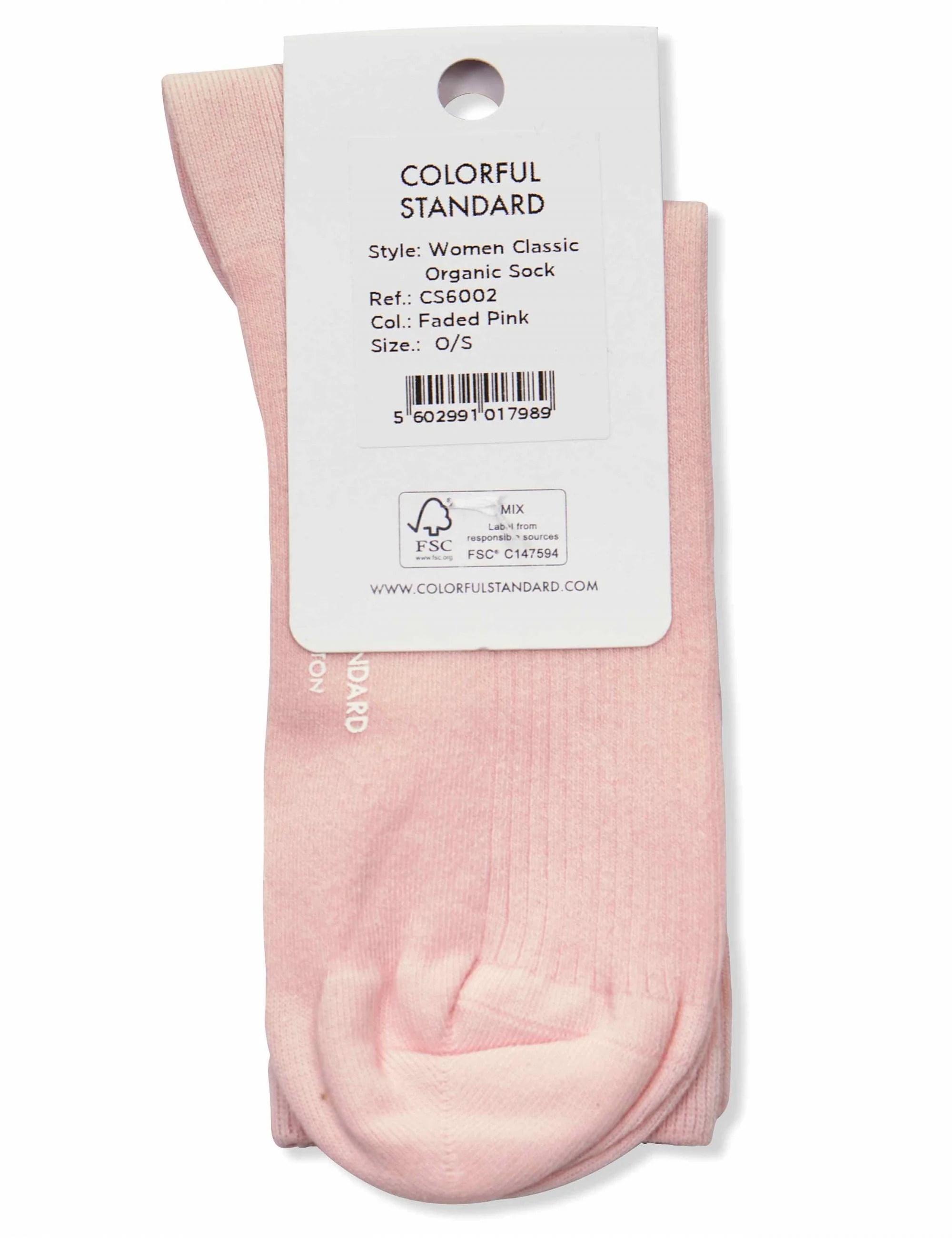 Women's Classic Organic Socks - Faded Pink - Image 3