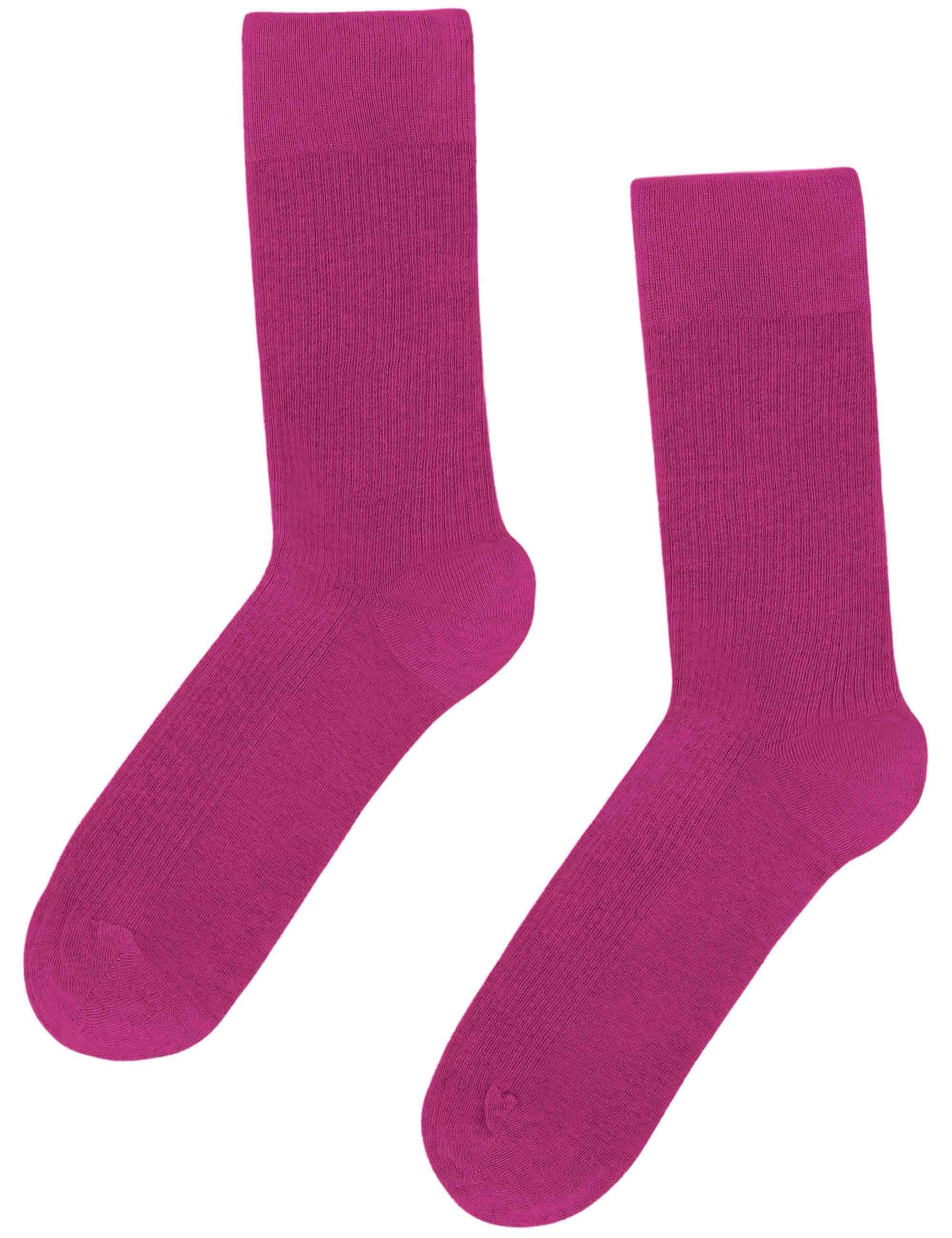 Women's Classic Organic Socks - Magenta Blaze