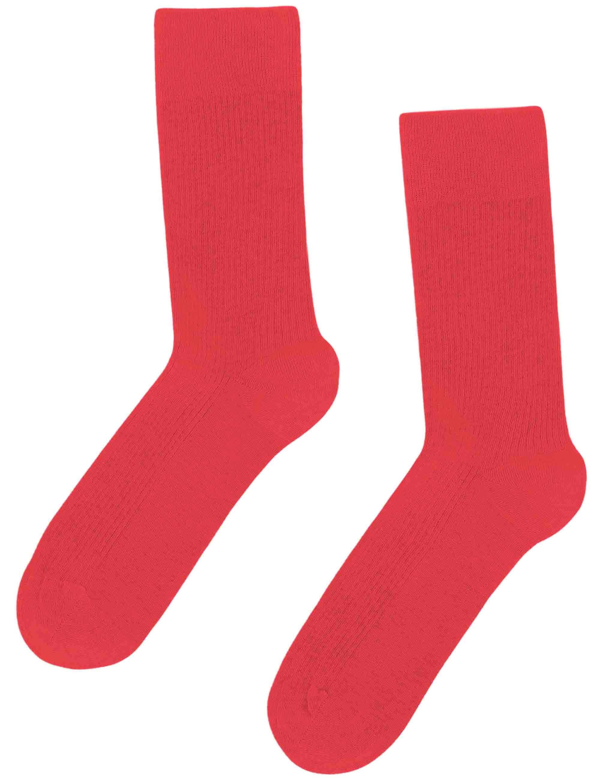 Women's Classic Organic Socks - Red Tangerine