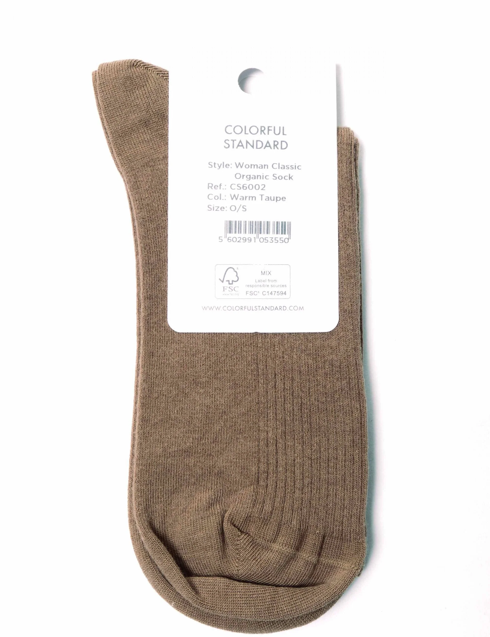 Women's Classic Organic Socks - Warm Taupe - Image 3