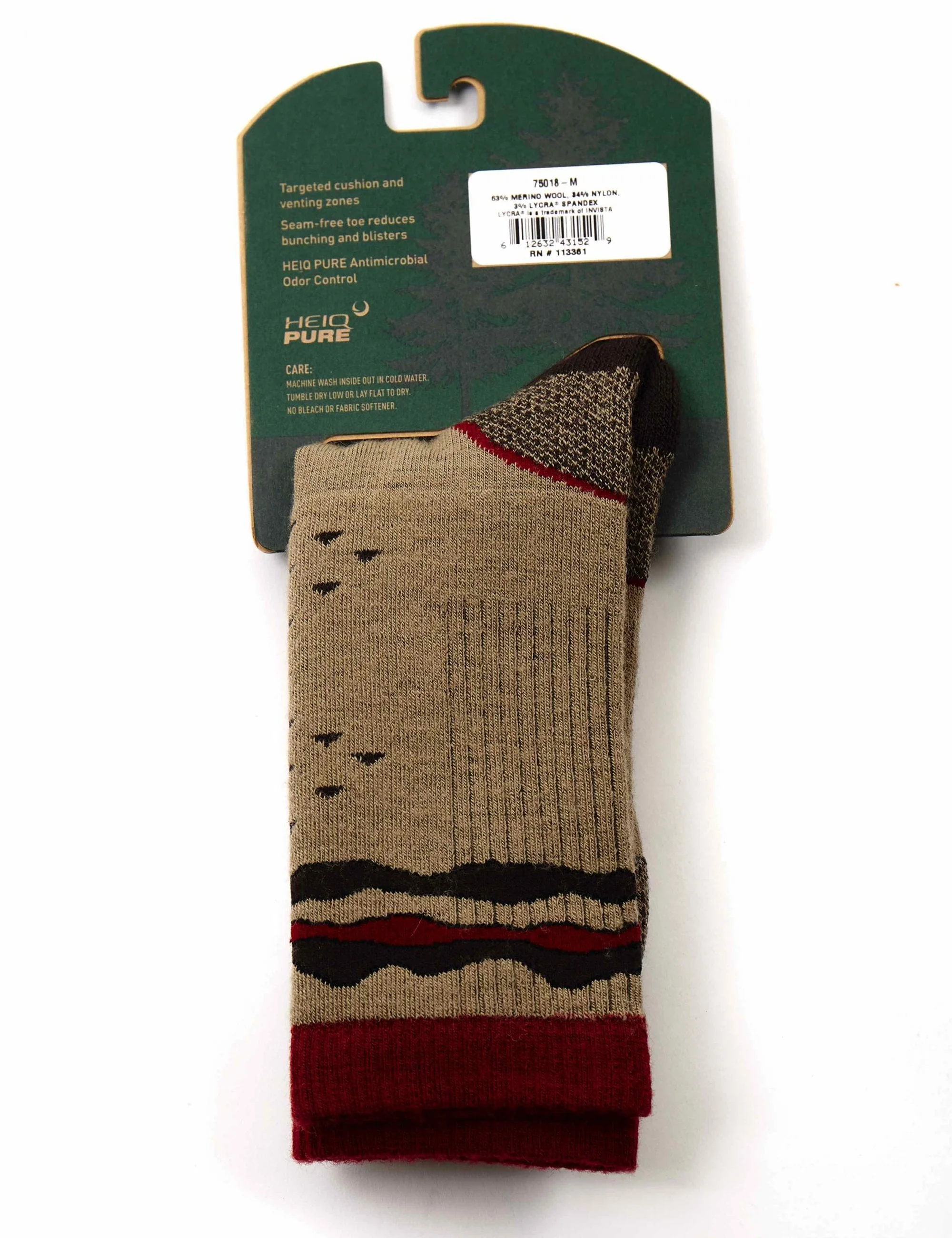 Merino Midweight Trail Crew Socks - Brown - Image 3
