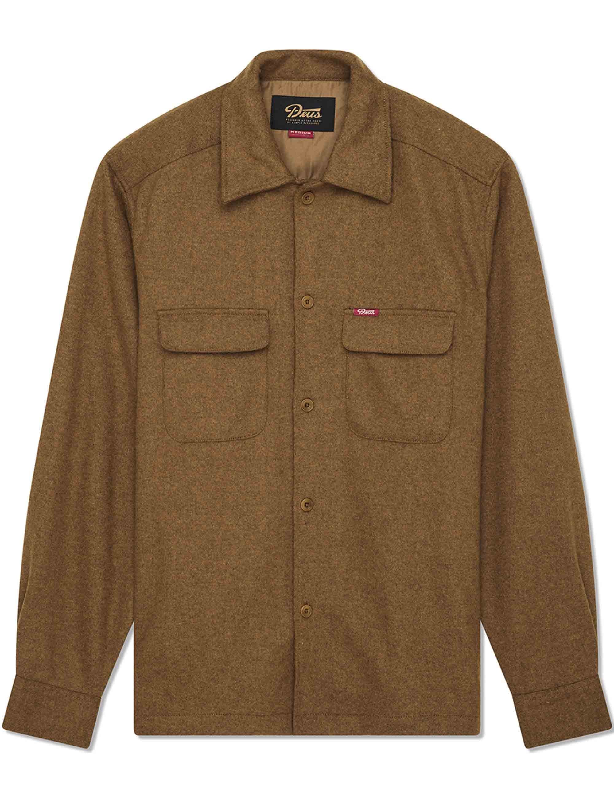Clayton Wool Shirt - Bronze Brown
