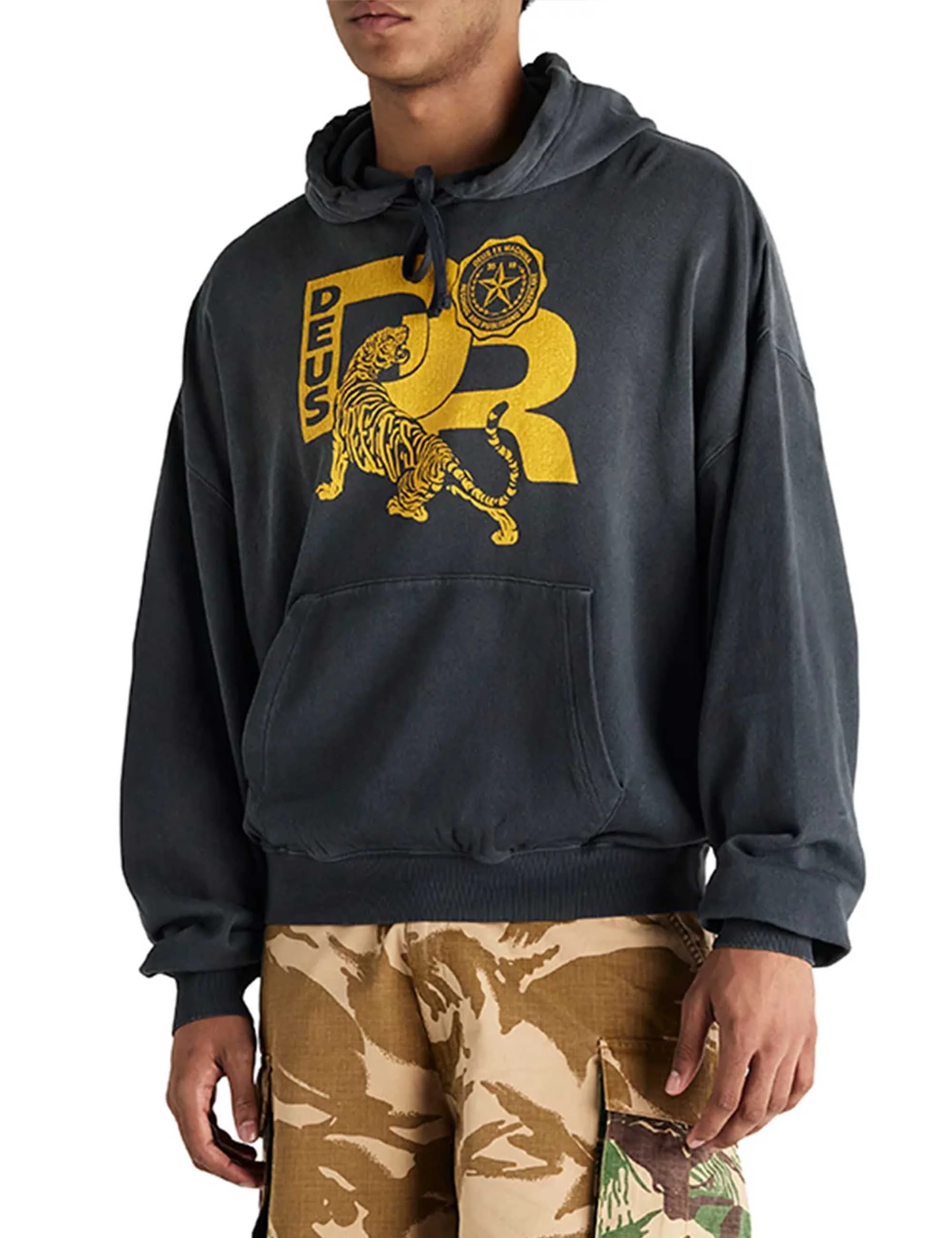 Strong Arm Vintage Hooded Sweat - Anthracite - Image 2