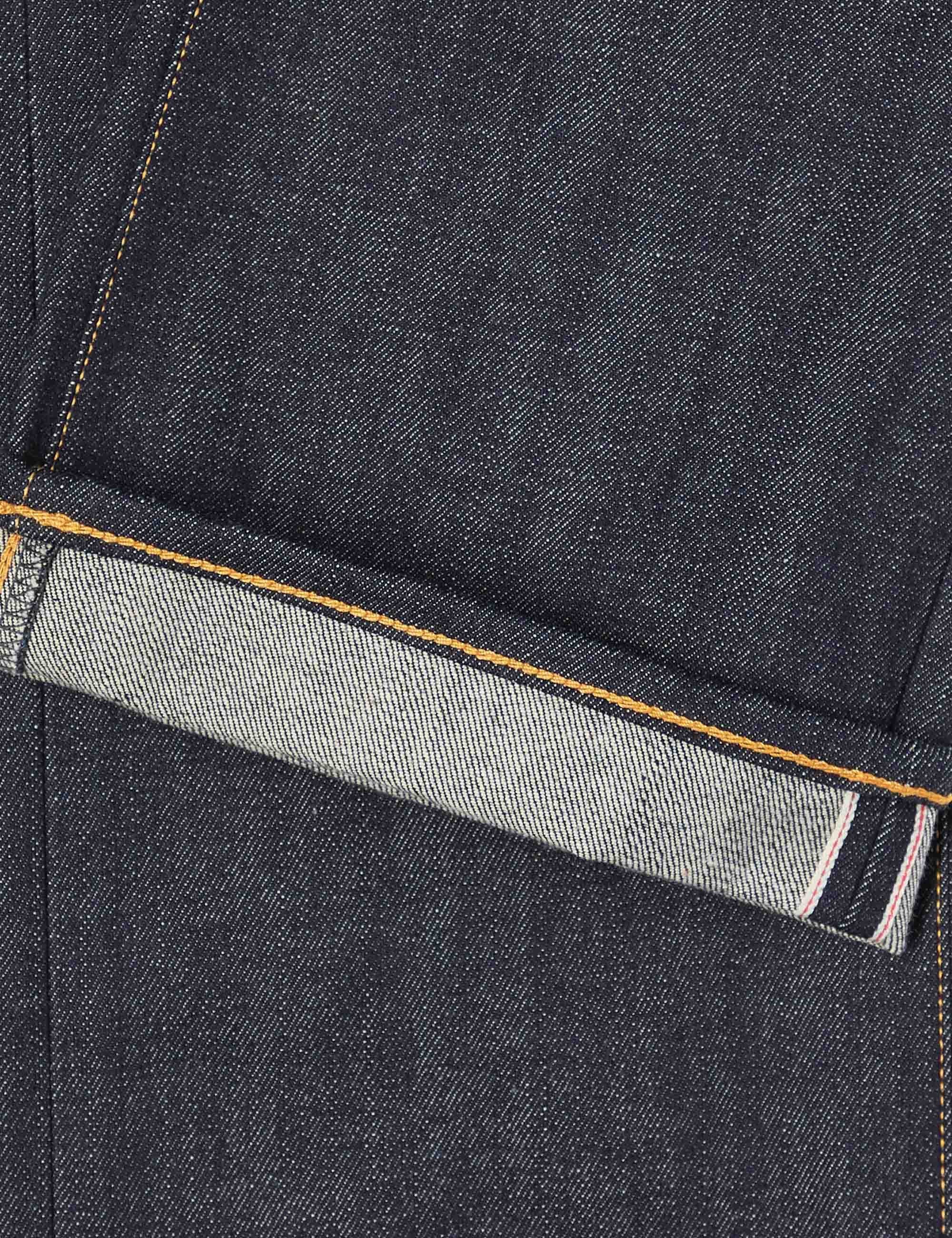 ED-47 Regular Straight Red Selvedge Jeans - Blue, Unwashed - Image 5
