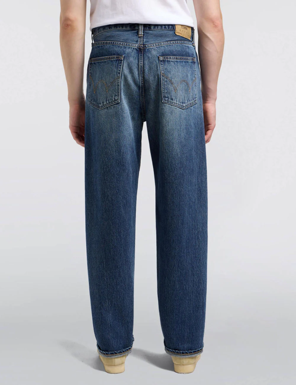 Loose Red Selvedge Jeans - Blue, Dark Used Wash - Image 3