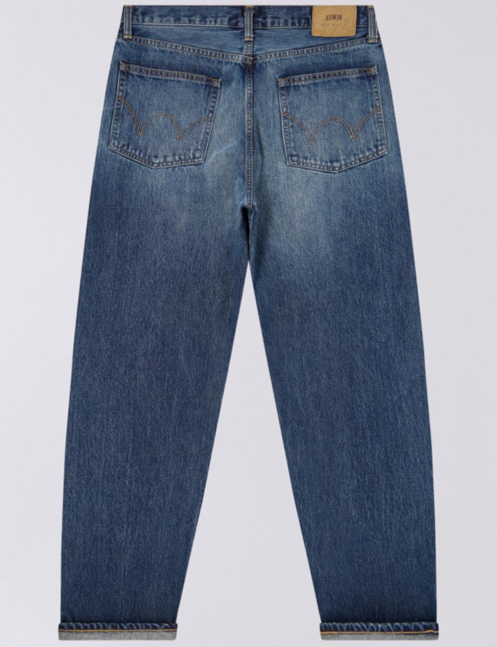 Loose Red Selvedge Jeans - Blue, Dark Used Wash - Image 4