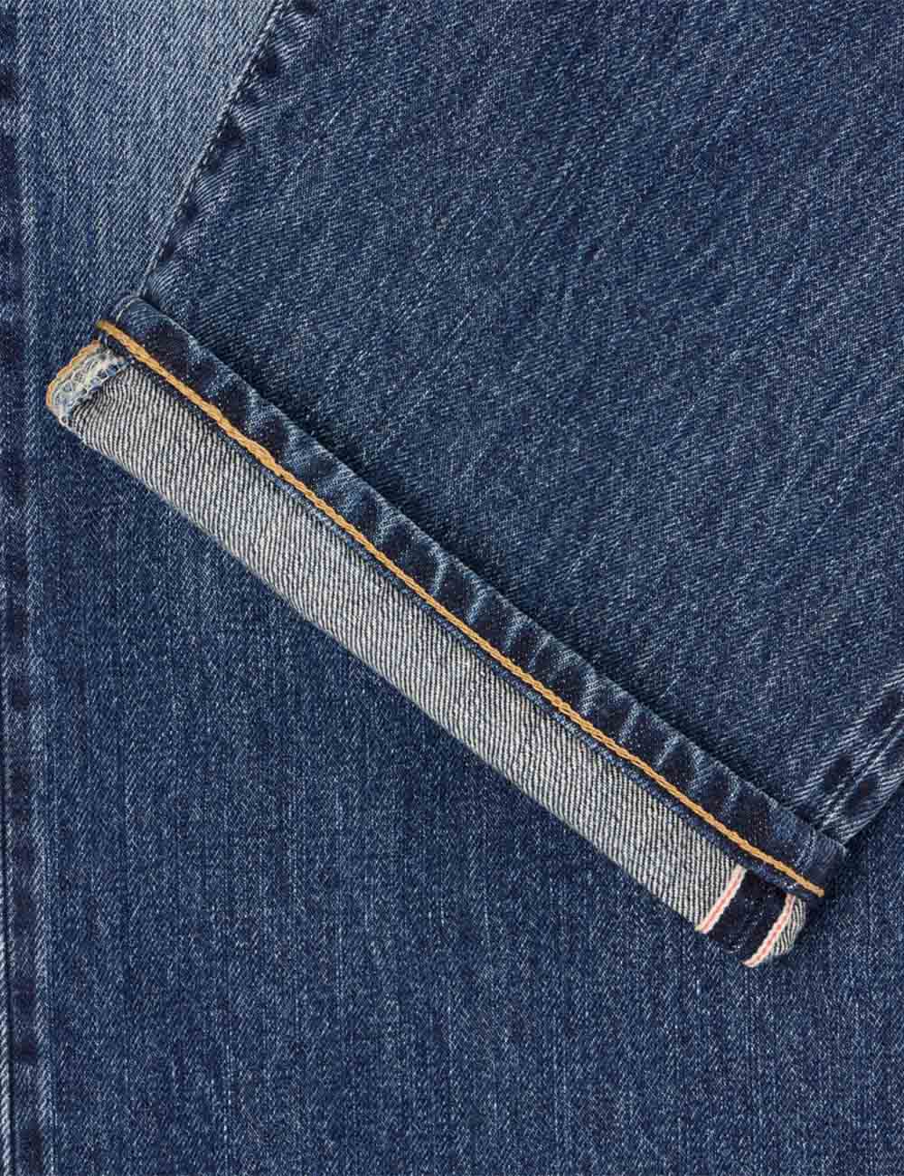 Loose Red Selvedge Jeans - Blue, Dark Used Wash - Image 6