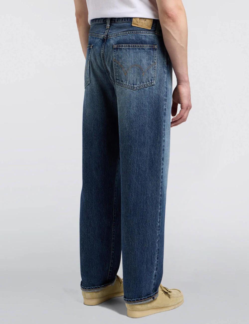 Loose Red Selvedge Jeans - Blue, Dark Used Wash - Image 9