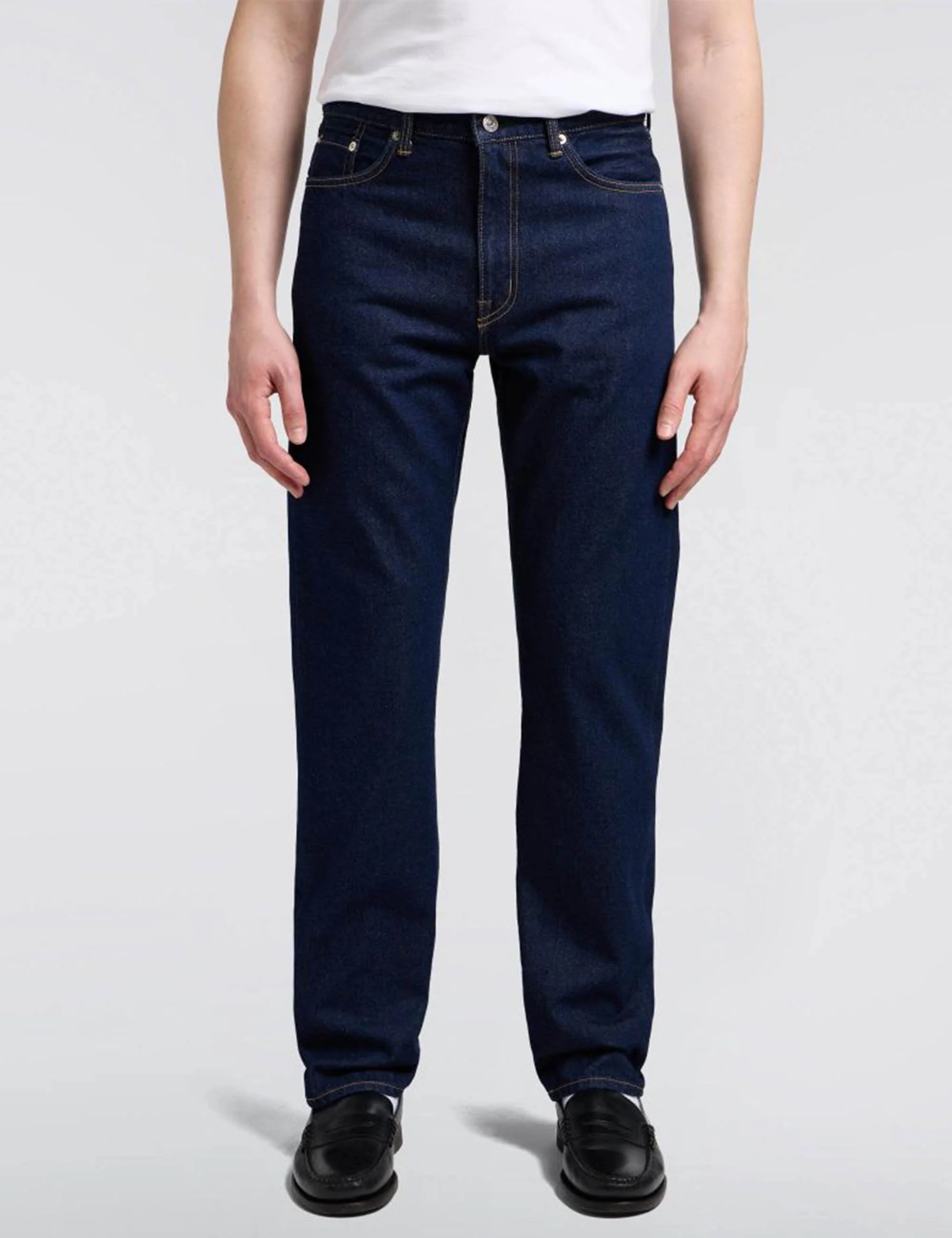 Regular Straight Jeans - Blue, Rinsed - Image 2