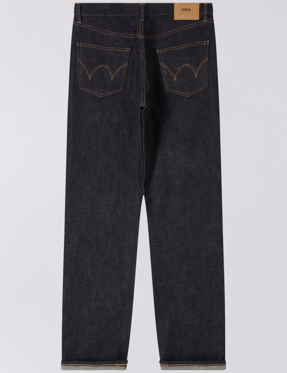 Regular Straight Red Selvedge Jeans - Blue, Unwashed - Image 3
