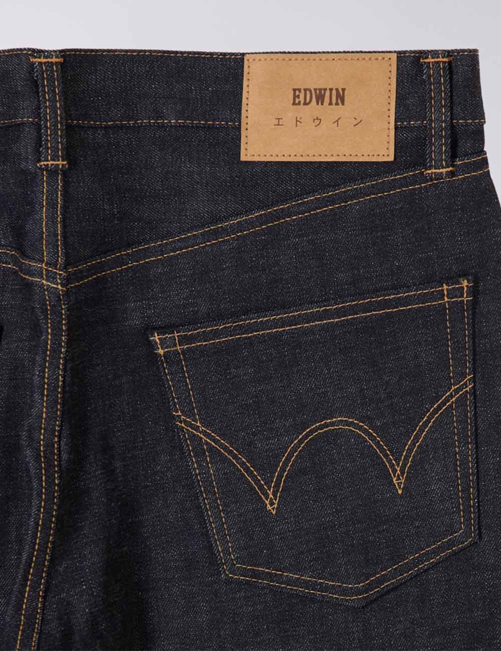 Regular Straight Red Selvedge Jeans - Blue, Unwashed - Image 6